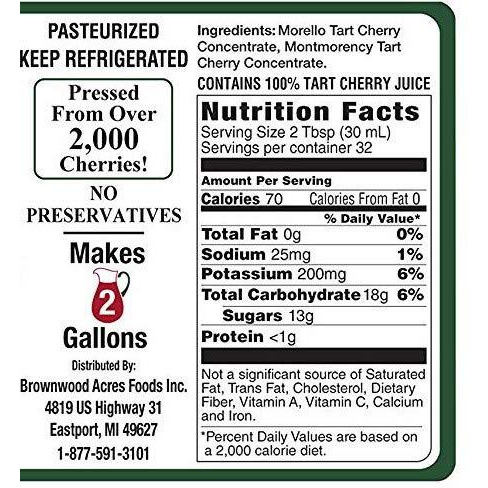 Red Tart Cherry Juice Concentrate By Fruitfast - (32 Fl Oz - Pack Of 6) Unsweetened, 68 Brix Pure Concentrated Cherry Juice - 100% Dark Cherry Extract - No Additives Or Fillers
