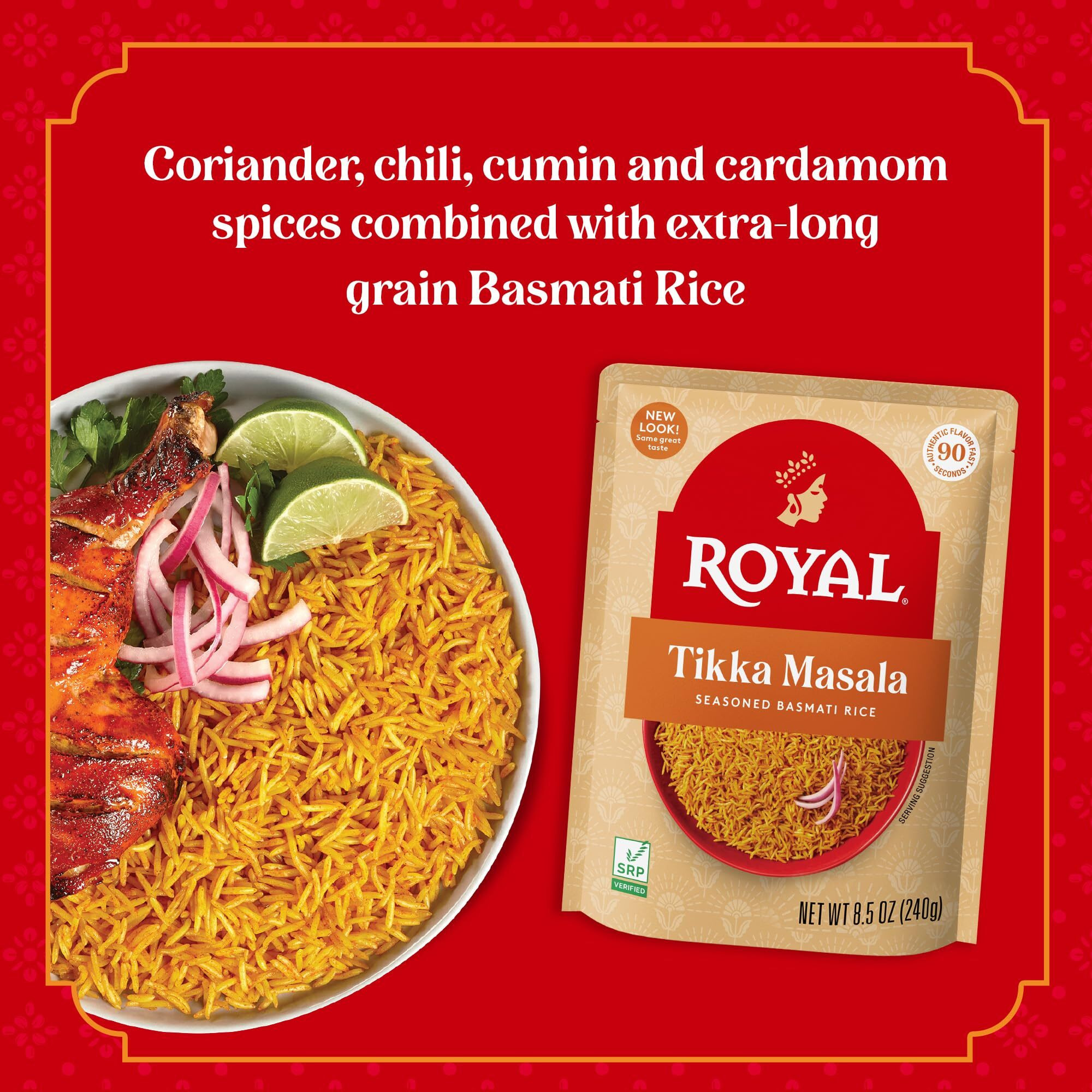 Royal - Ready To Heat Rice - Authentic Tikka Masala, 4 Count