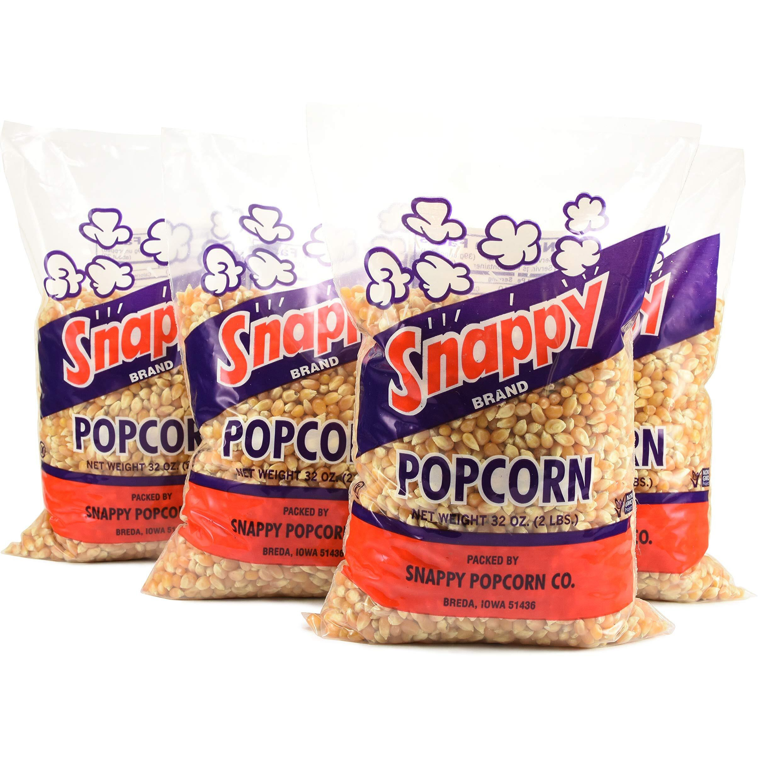 Snappy Yellow Popcorn Kernels, 2Lb Bags, 4 Pack