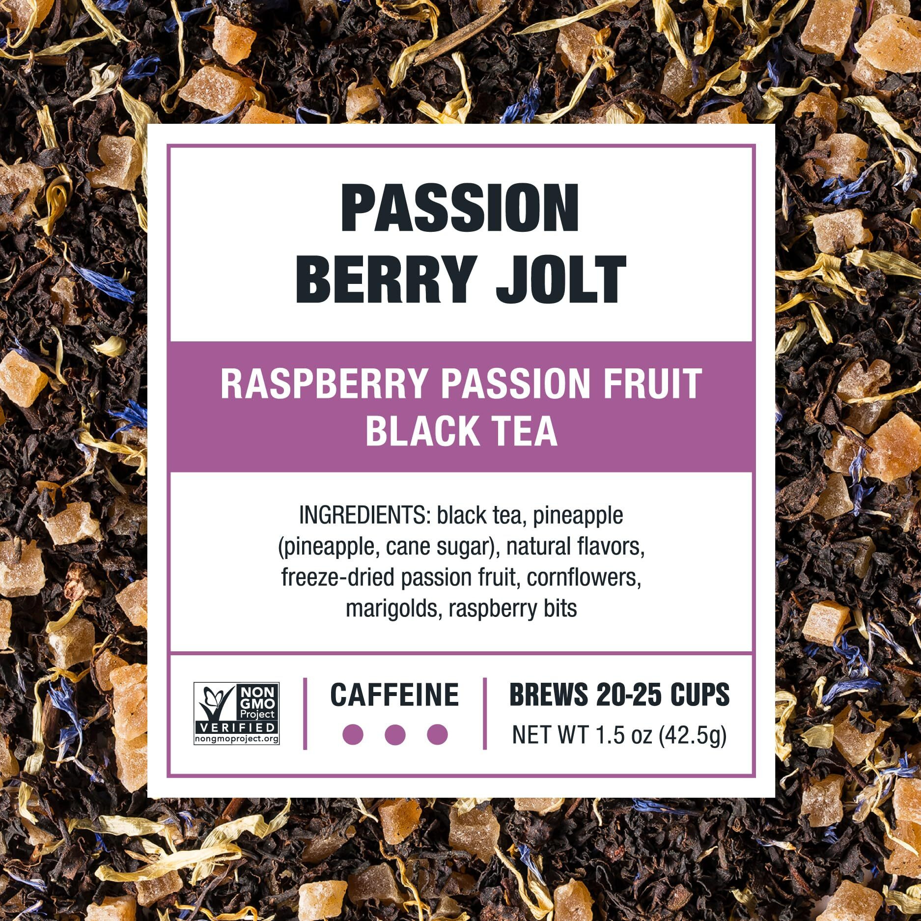 Tiesta Tea - Passion Berry Jolt Raspberry Passion Fruit Black Tea Premium Loose Leaf Tea Blends Caffeinated Black Tea Make Hot Or Iced Tea & Brews Up To 25 Cups - 1.5 Ounce Resealable Pouch