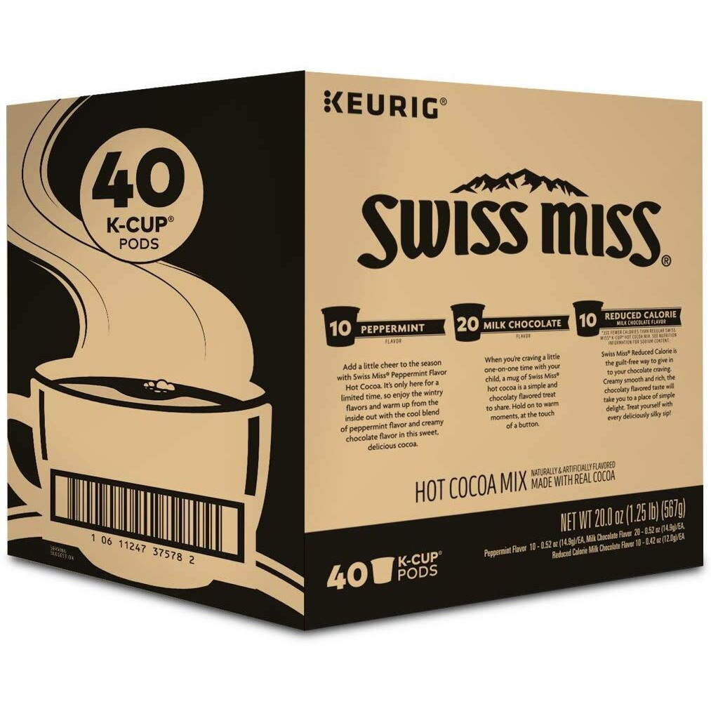 Swiss Miss Hot Cocoa Variety Pack, Keurig Single-Serve Hot Chocolate K-Cup Pods, 40 Count