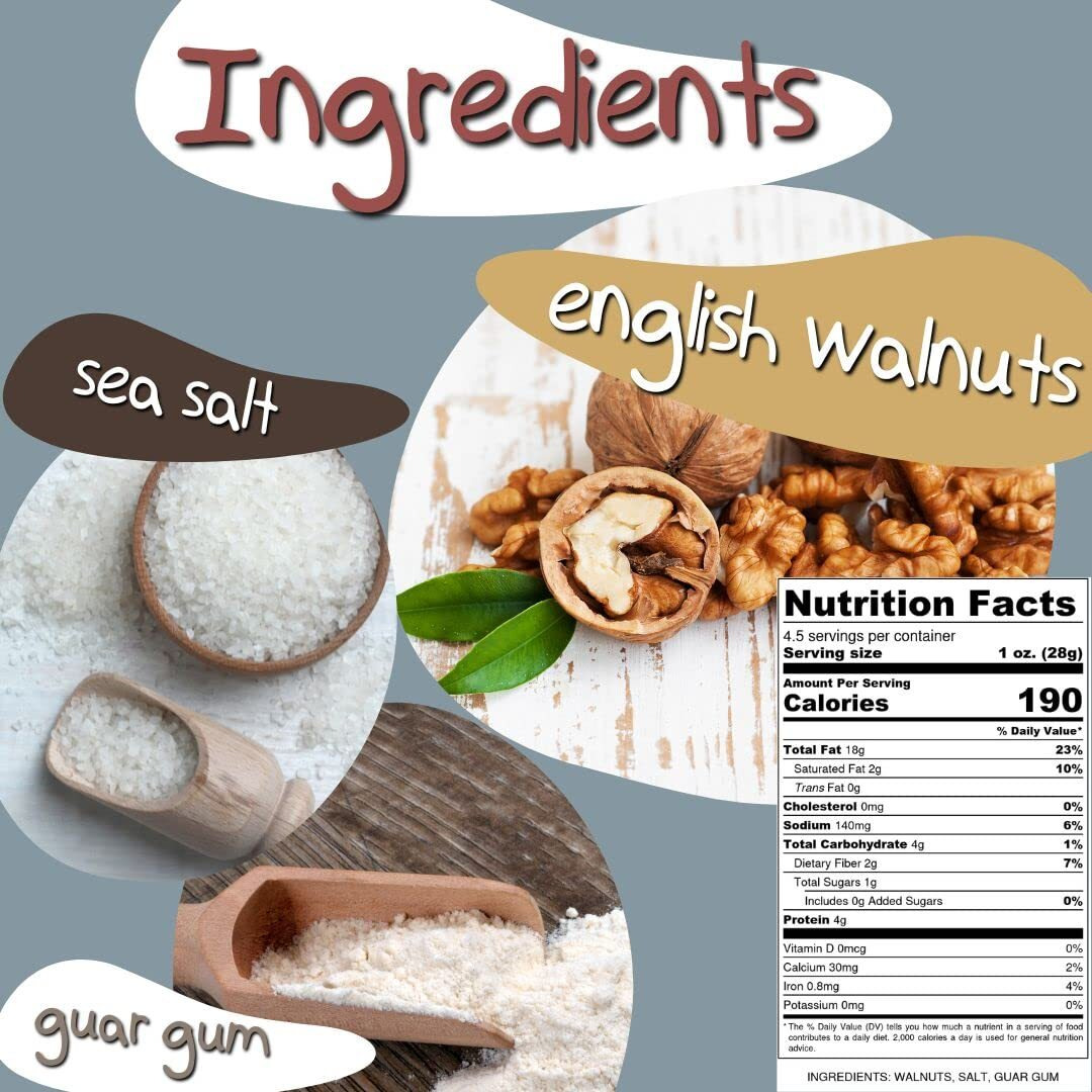 Crazy Go Nuts Walnuts - Plain With Sea Salt, 4.5 Oz (3-Pack) - Healthy Snacks, Vegan, Low Carb, Gluten Free, Superfood - Natural, Non-Gmo, Ala, Omega 3 Fatty Acids, Good Fats, And Antioxidants