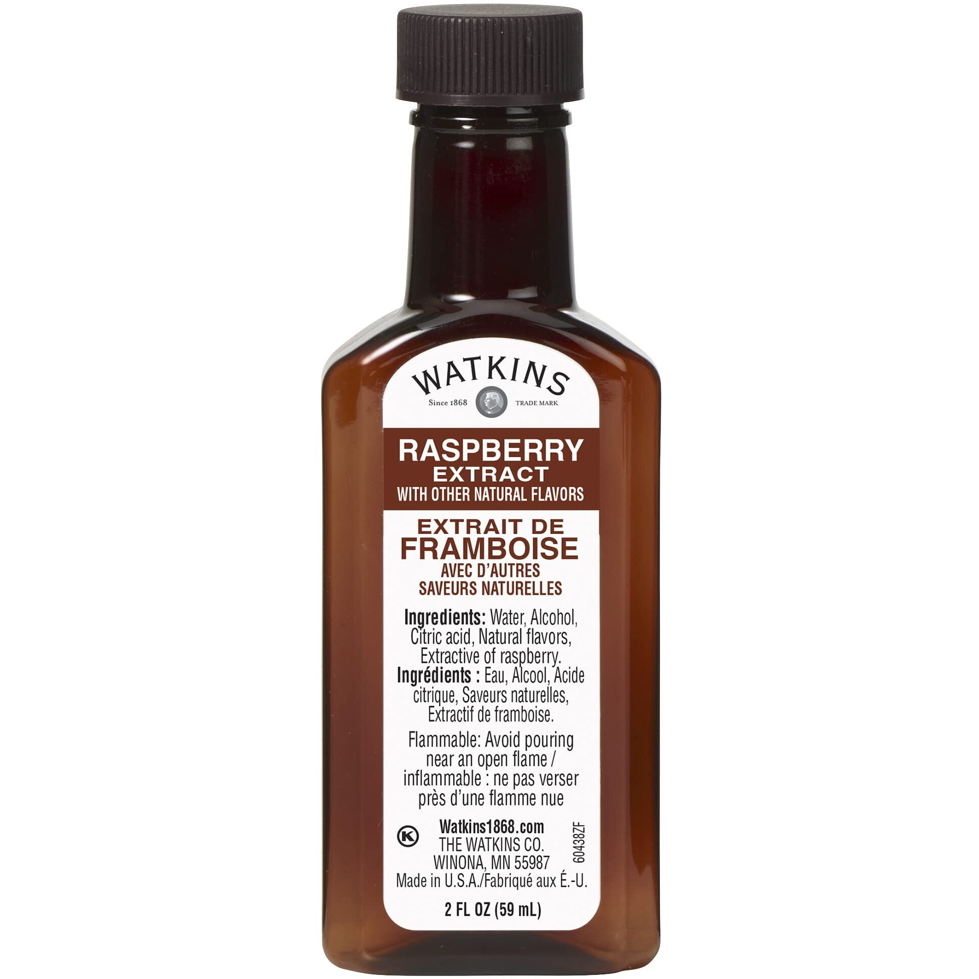 Watkins Raspberry Extract With Other Natural Flavors, 2 Oz. Bottles, Pack Of 6 (Packaging May Vary)
