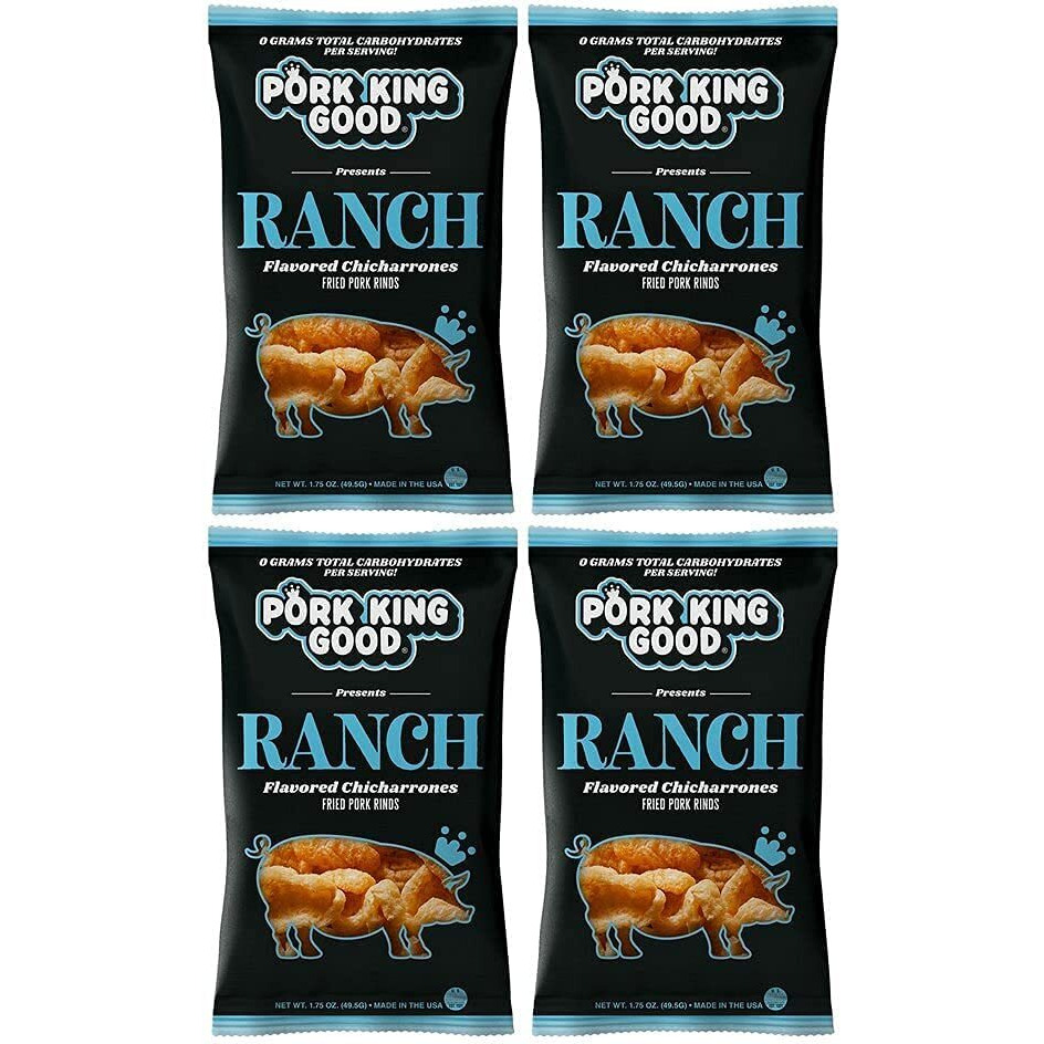 Pork King Good Ranch Pork Rinds (Chicharrones) (4 Pack) Keto Snacks
