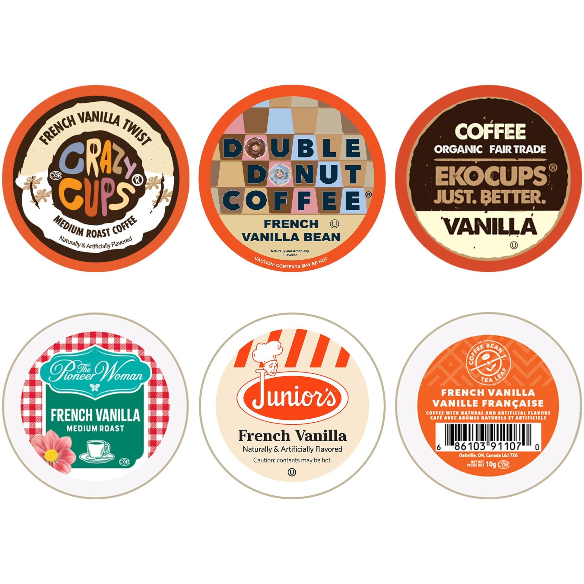 Perfect Samplers French Vanilla Coffee Pods Variety Pack, Medium Roast Coffee For Keurig K Cups Machines, Vanilla Coffee Pods Sampler, 30 Count