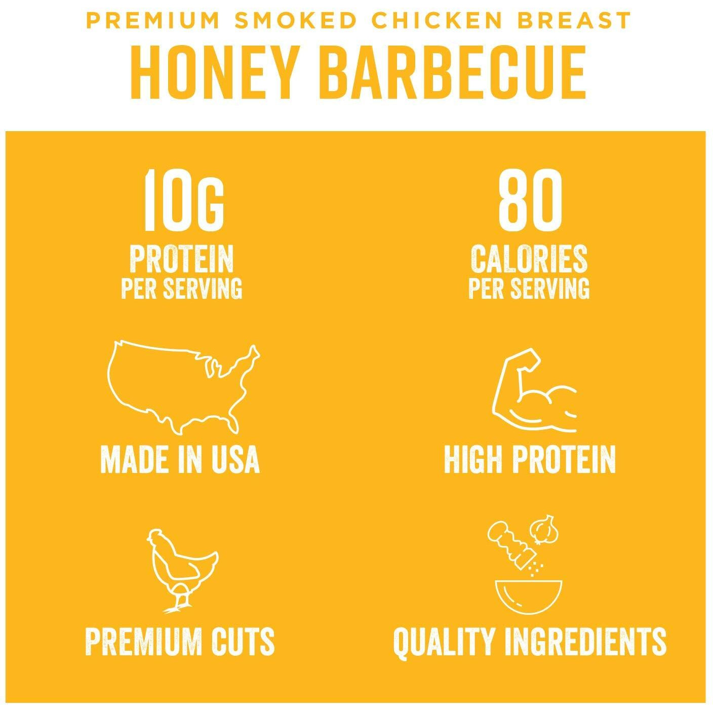 Chef's Cut Chicken Jerky, Honey Barbecue, High Protein Meat Snack, 10G Of Protein And 80 Calories, Gluten Free, Premium Smoked Chicken Breast - 14 Ounce