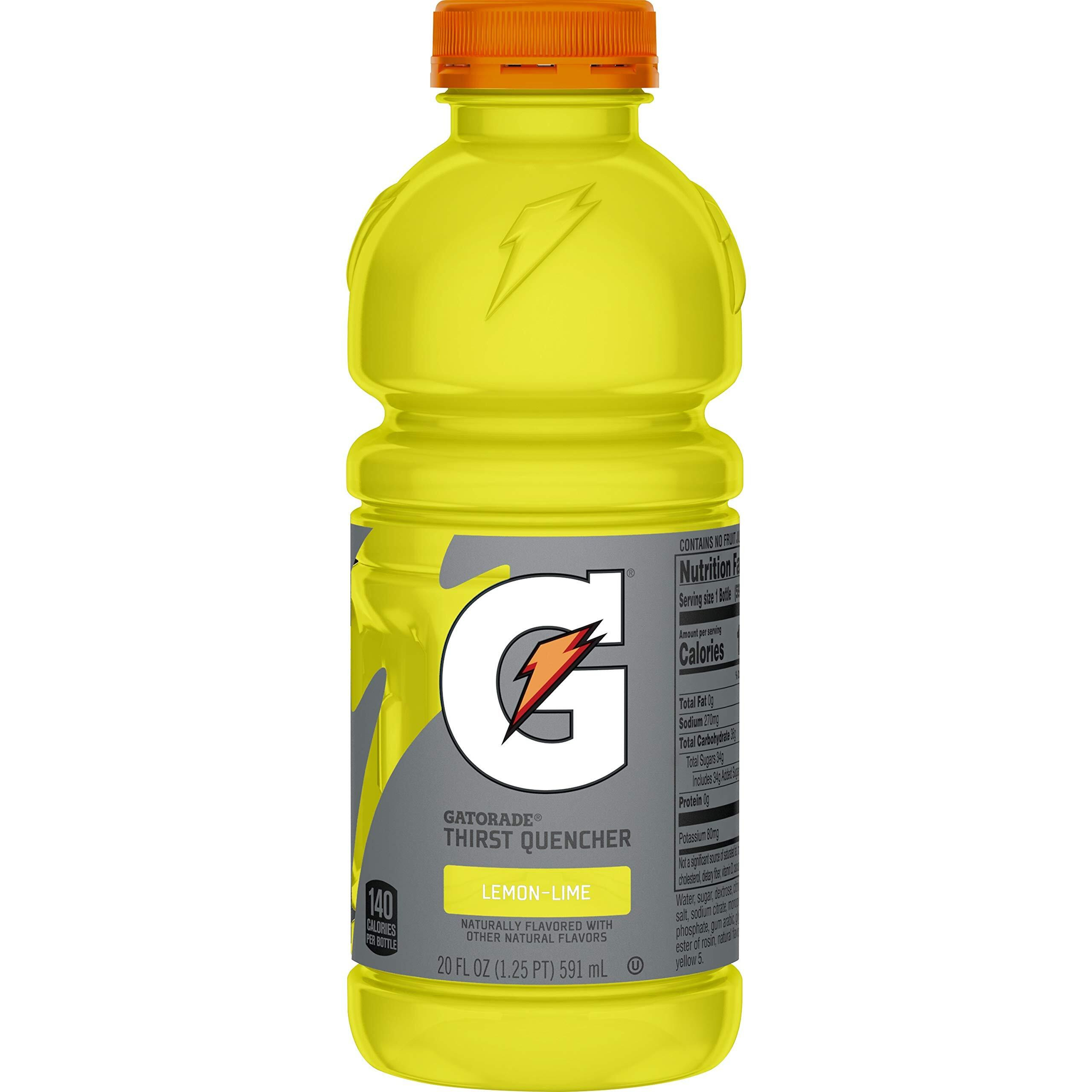 Gatorade Thirst Quencher Lemon-Lime, 20 Ounce Bottles (Pack Of 12)