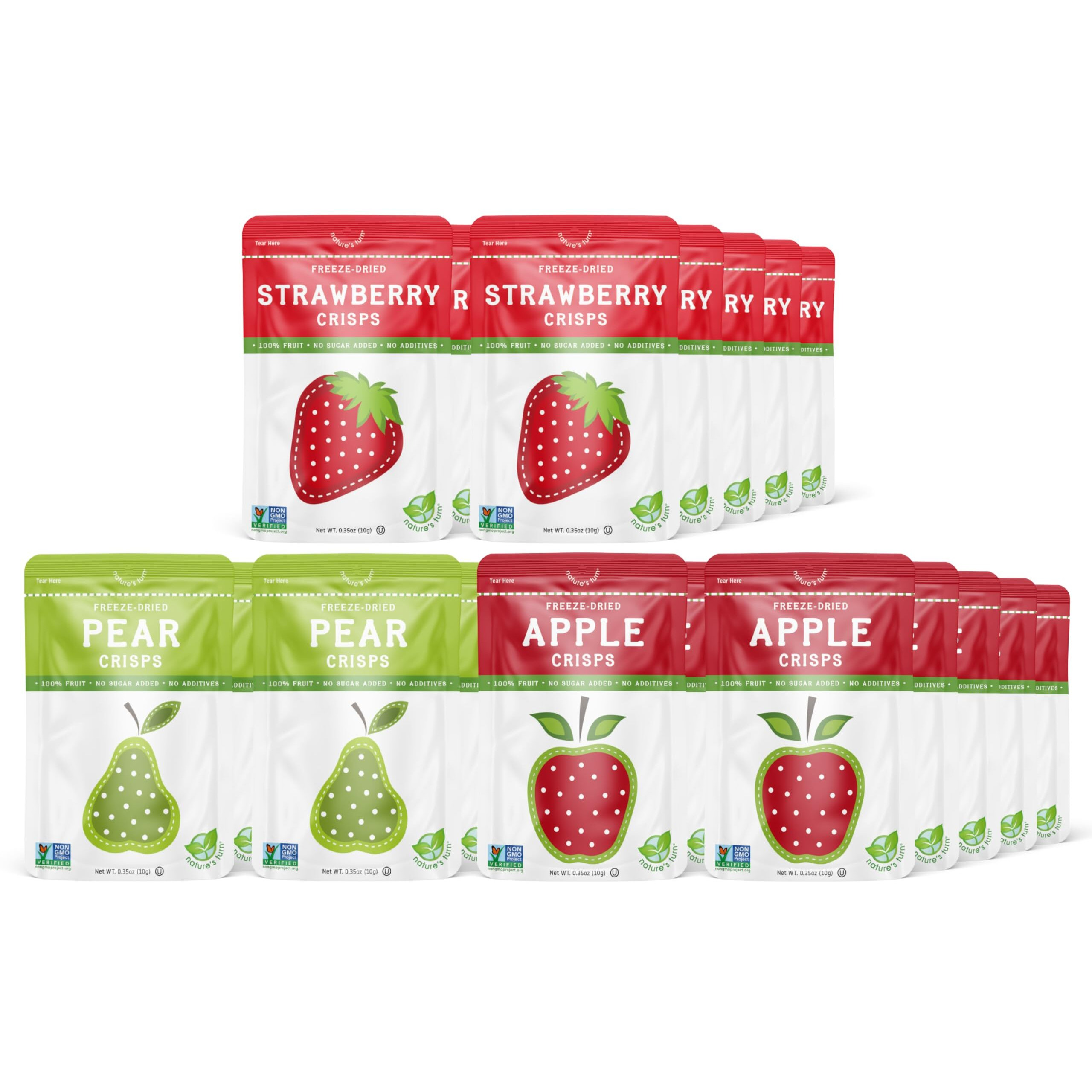 Natures Turn Freeze-Dried Fruit Snacks, Snack Size Variety, Pack Of 30 (0.35 Oz Each)