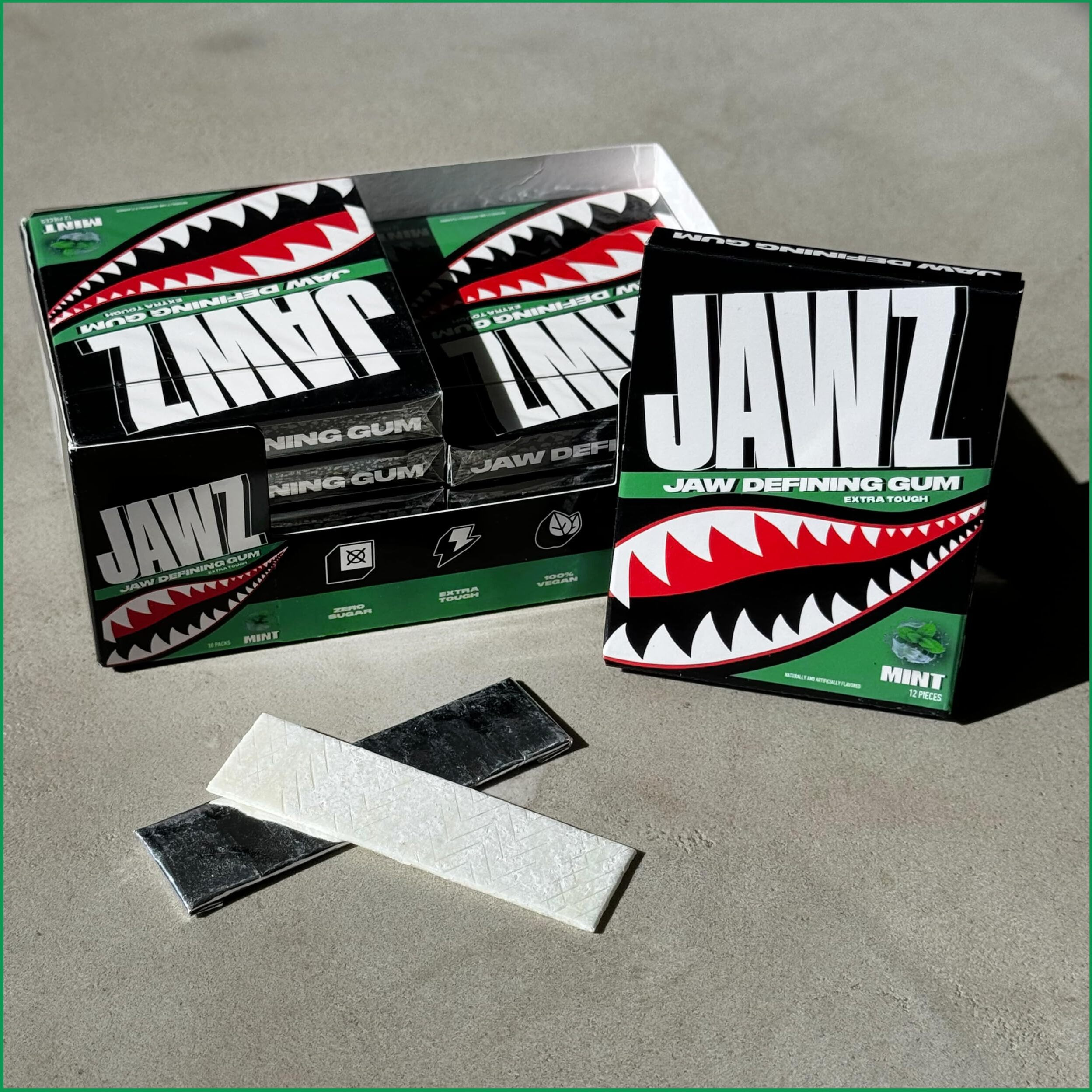 Jawline Chewing Gum (4 Month Supply) Mint - Define Your Jawline, Slim And Tone Your Face - Facial Exerciser For Men And Women - Sugar Free Hard Gum (10 Packs) (120 Pieces)