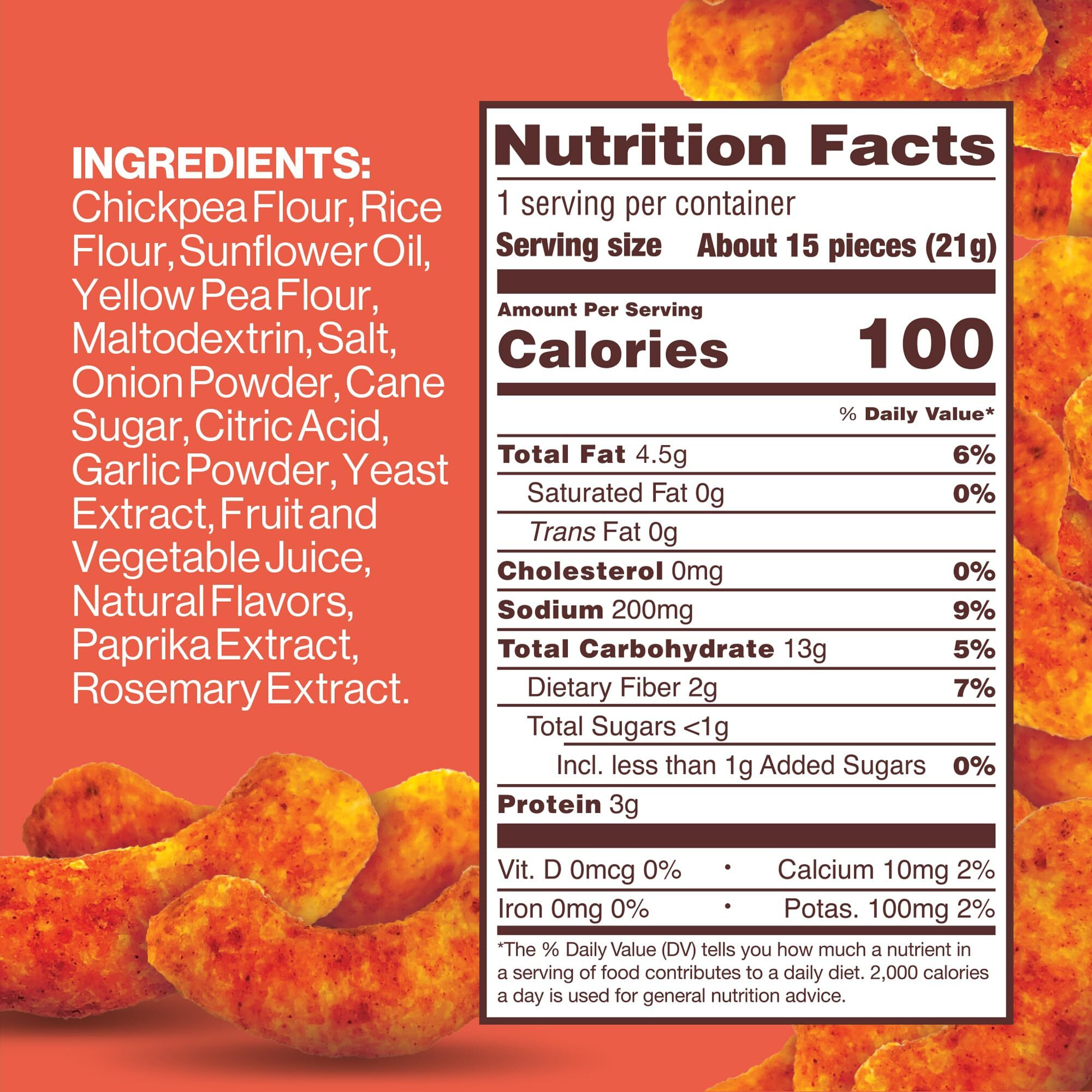 Hippeas Chickpea Puffs, Flavor Blast Blazin' Hot, 0.75 Ounce (Pack Of 18), 3G Protein, 2G Fiber, Vegan, Gluten-Free, Crunchy, Plant Protein Snacks