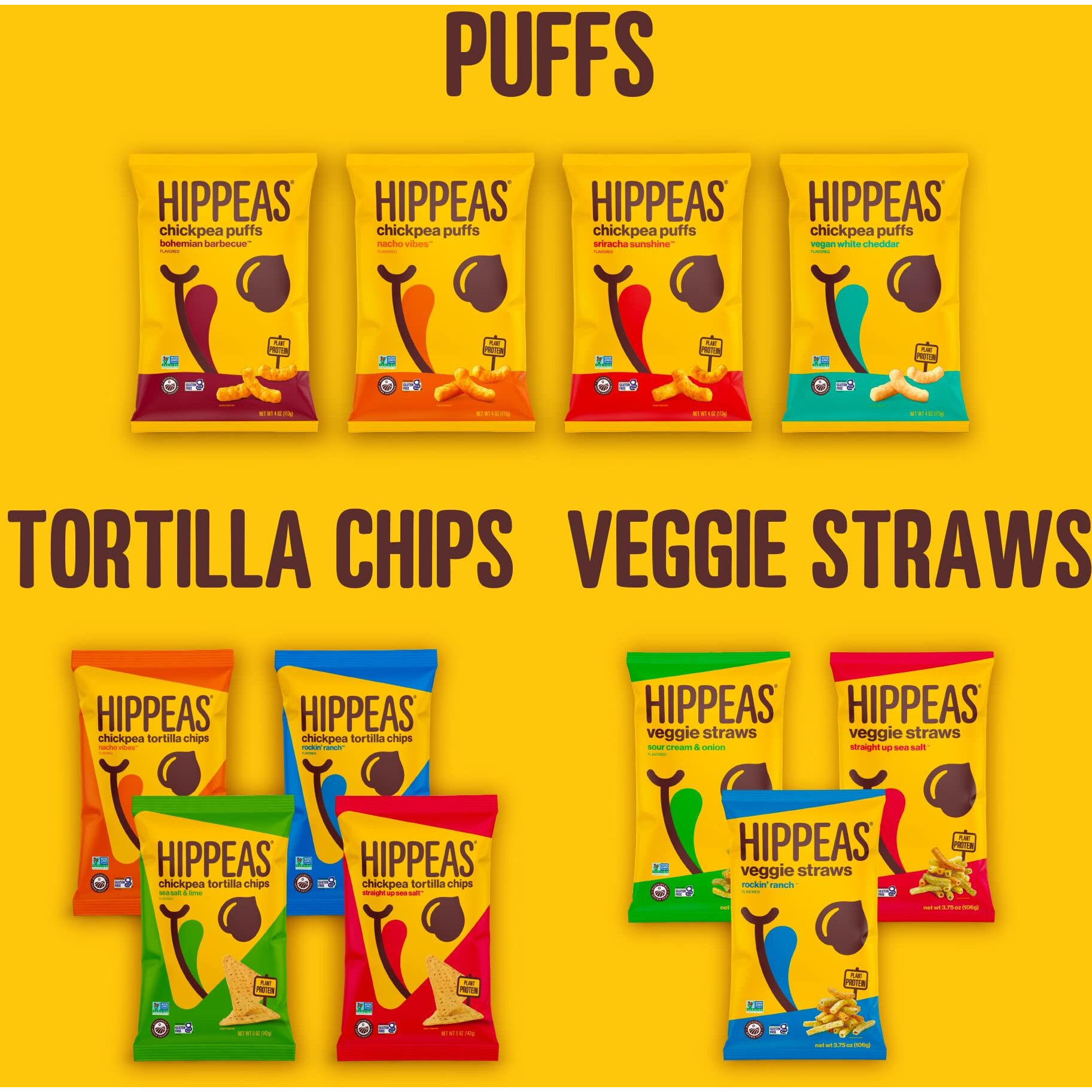 Hippeas Chickpea Puffs, Flavor Blast Blazin' Hot, 0.75 Ounce (Pack Of 18), 3G Protein, 2G Fiber, Vegan, Gluten-Free, Crunchy, Plant Protein Snacks
