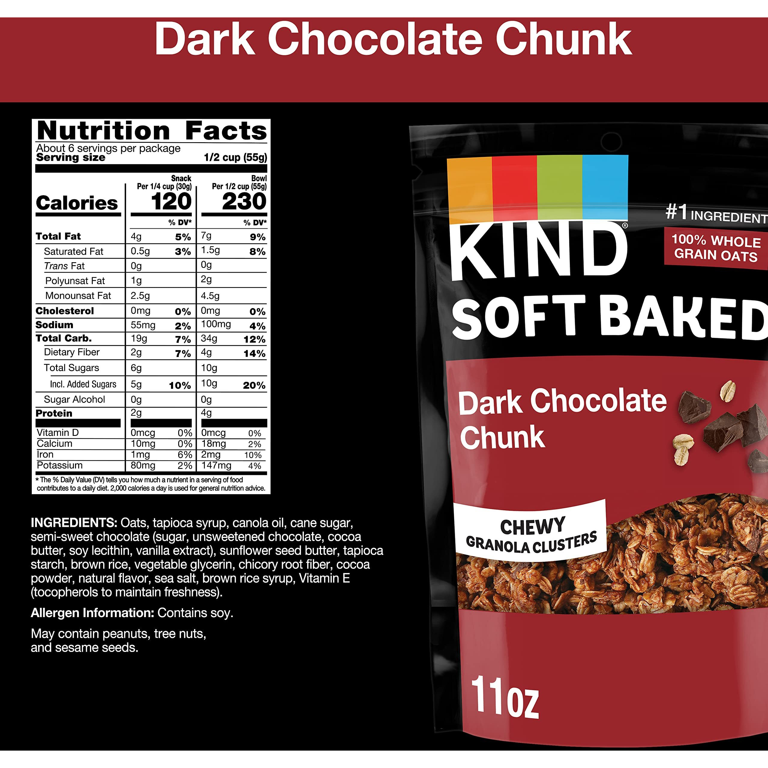 Kind Soft Baked Granola, Dark Chocolate Chunk, 5 Count