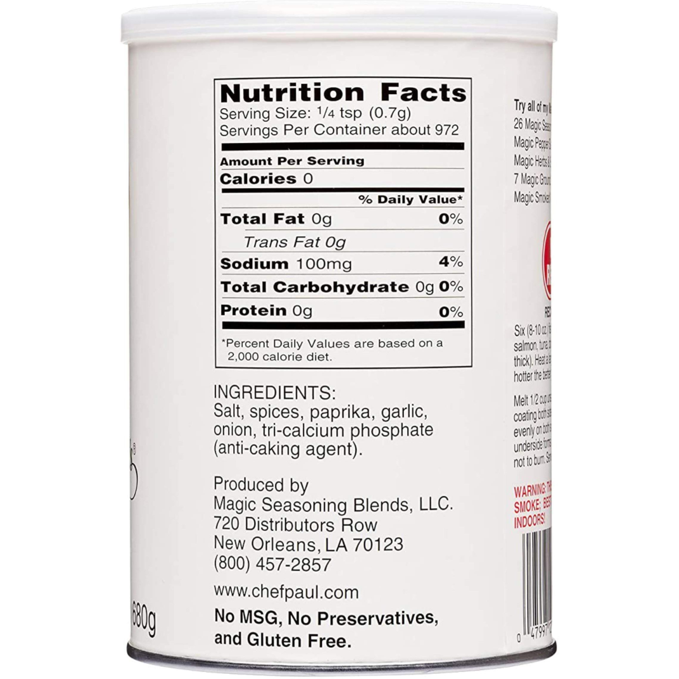 Chef Paul Blackened Redfish Magic Seasoning, 24-Ounce Canisters (Pack Of 2)