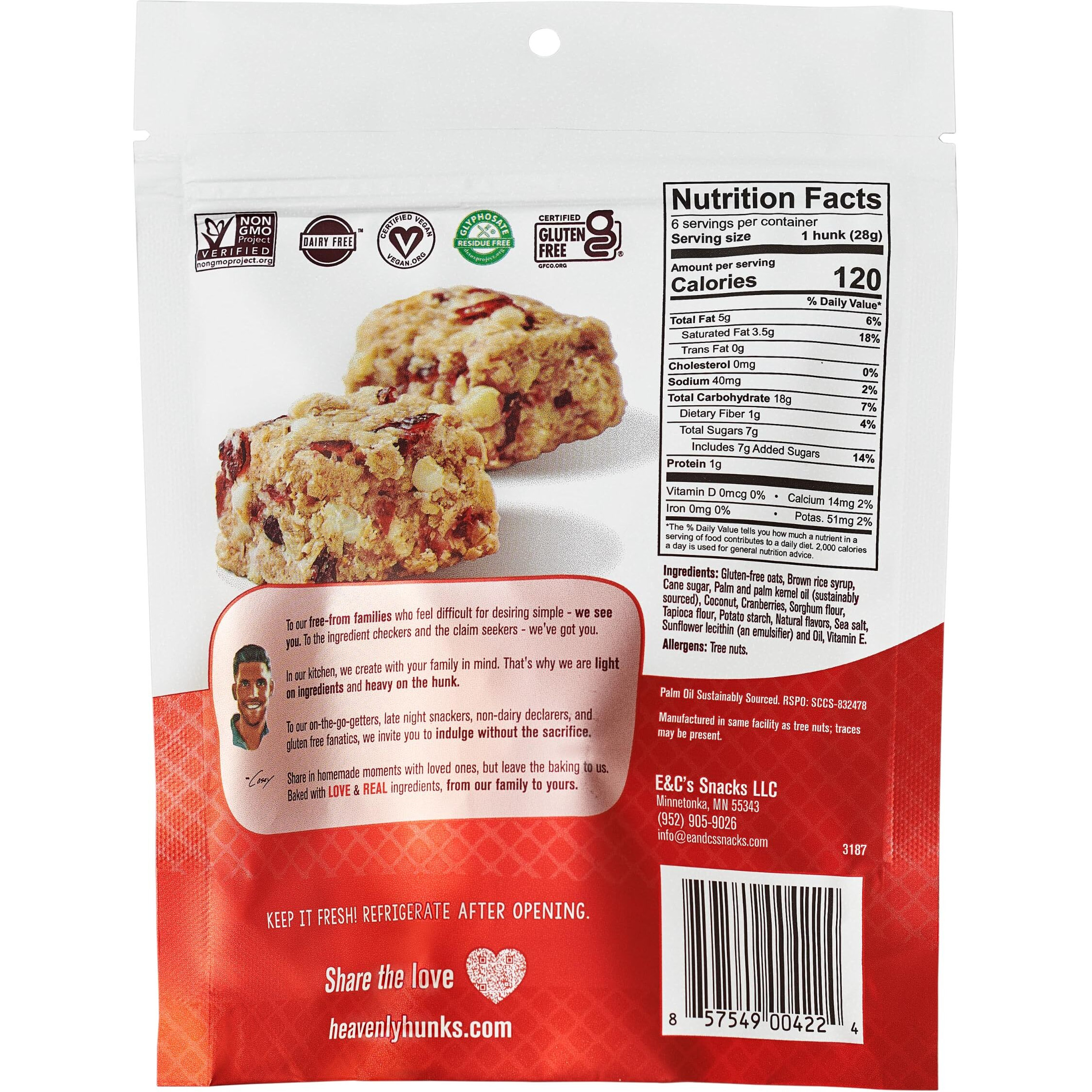 Heavenly Hunks Cranberry White Chip - 6Oz Bag (6 Pack)