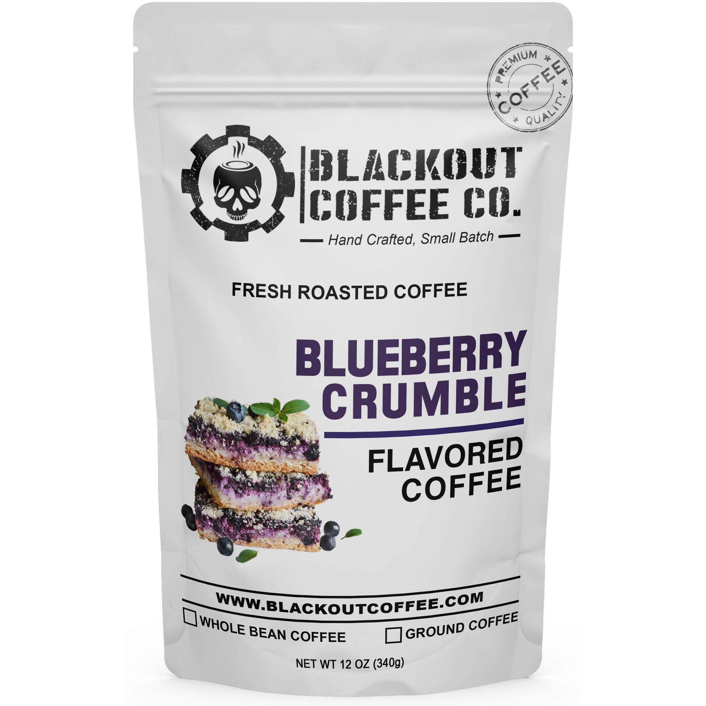 Blackout Coffee Blueberry Crumble Flavored Coffee, Medium Roast - Ground Coffee, Fresh Roasted In The Usa, 12 Oz Pouch