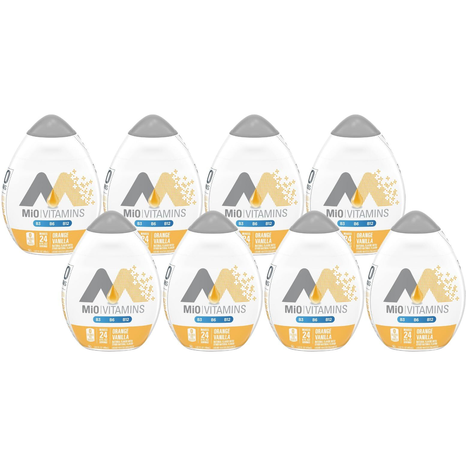 Mio Vitamins Liquid Water Enhancer, Orange Vanilla, 1.62 Oz, 8-Pack