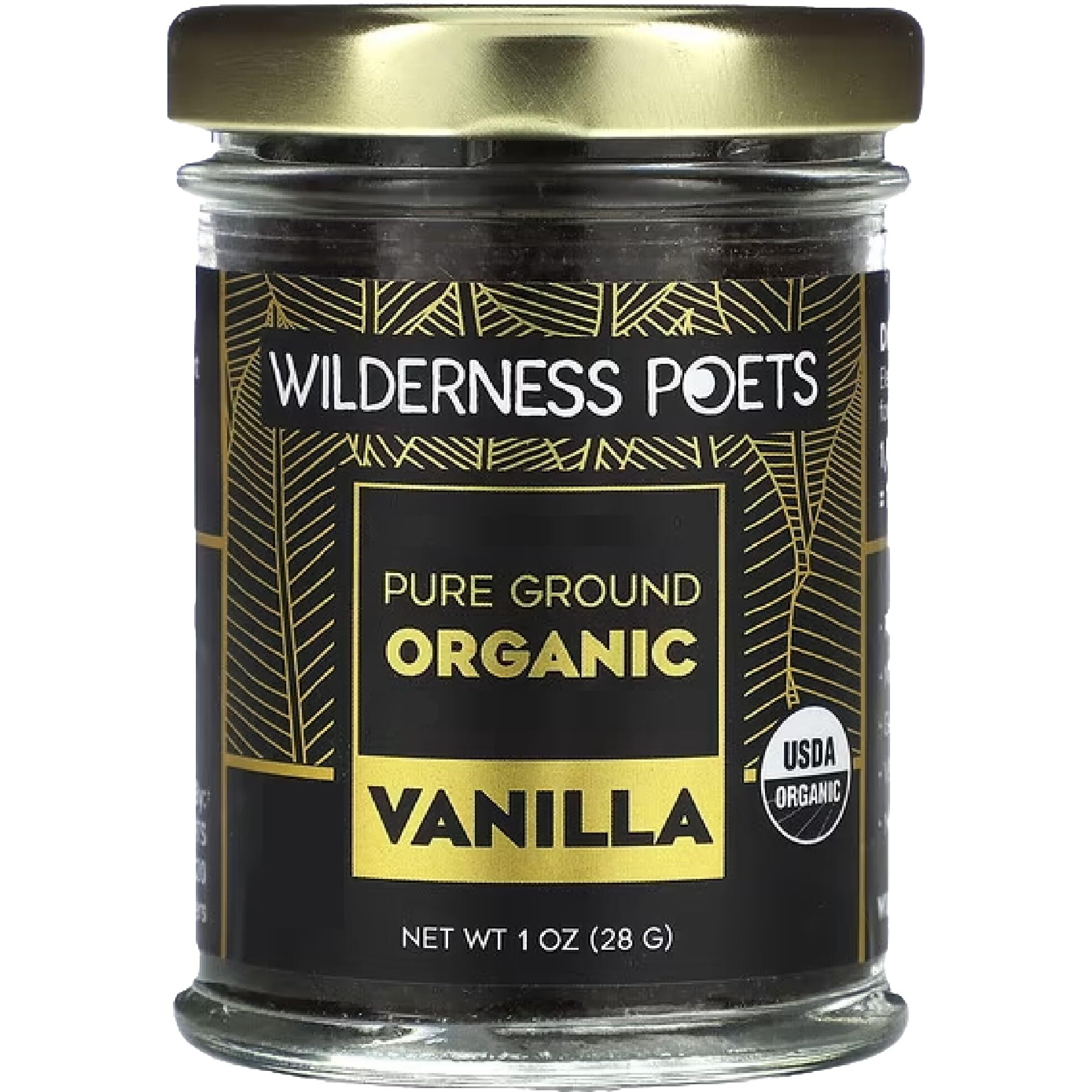 Wilderness Poets Pure Vanilla Powder - 100% Organic Ground Vanilla Beans - Tahitian Variety, Grade A | Potent, Super Aromatic, Perfect For Chefs, Baking, Ice Cream, Coffee Lattes, 1 Ounce (28 Grams)
