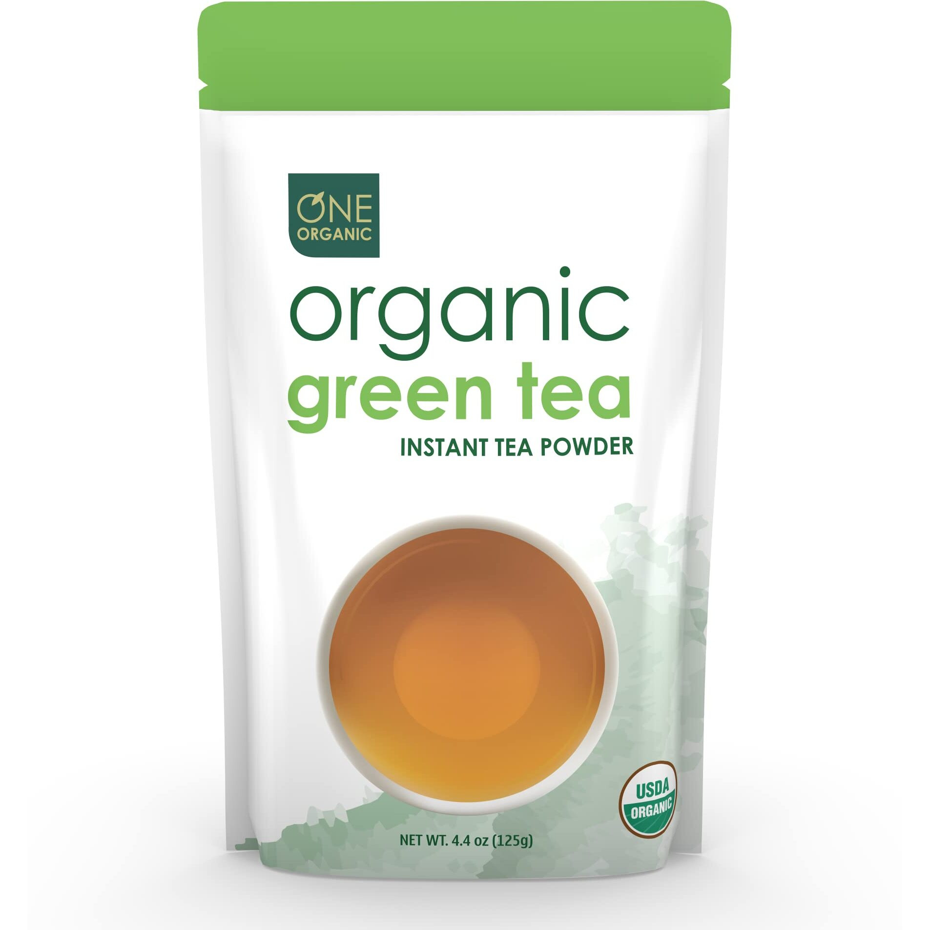 One Organic Instant Tea Powder (Green) - 4.4 Oz. - 125 Servings - Usda Certified Organic - 100% Pure Tea - Instant Hot Or Iced Tea - Unsweetened