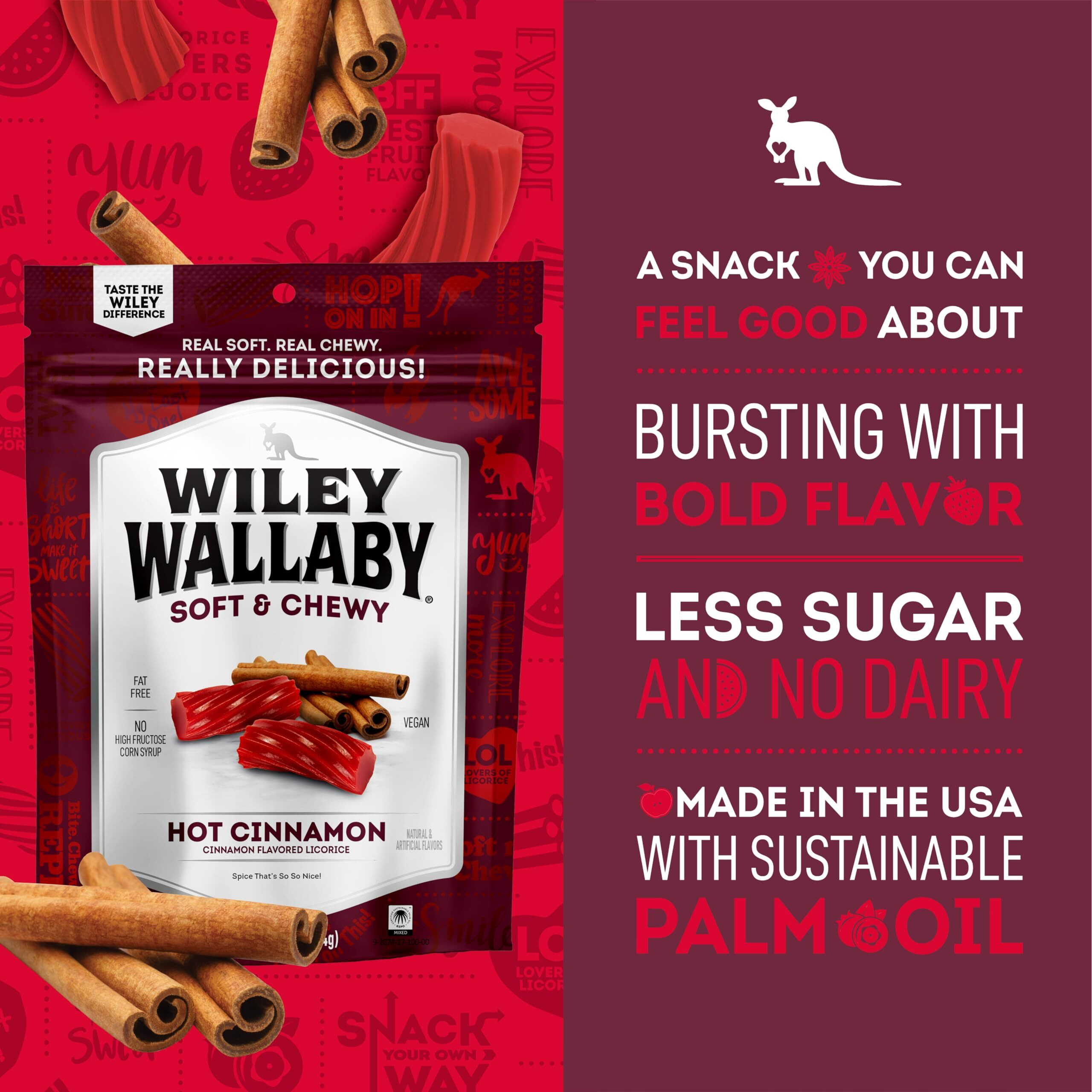 Wiley Wallaby Licorice 24 Ounce Classic Gourmet Soft & Chewy Australian Cinnamon Licorice Candy Twists, 3 Pack
