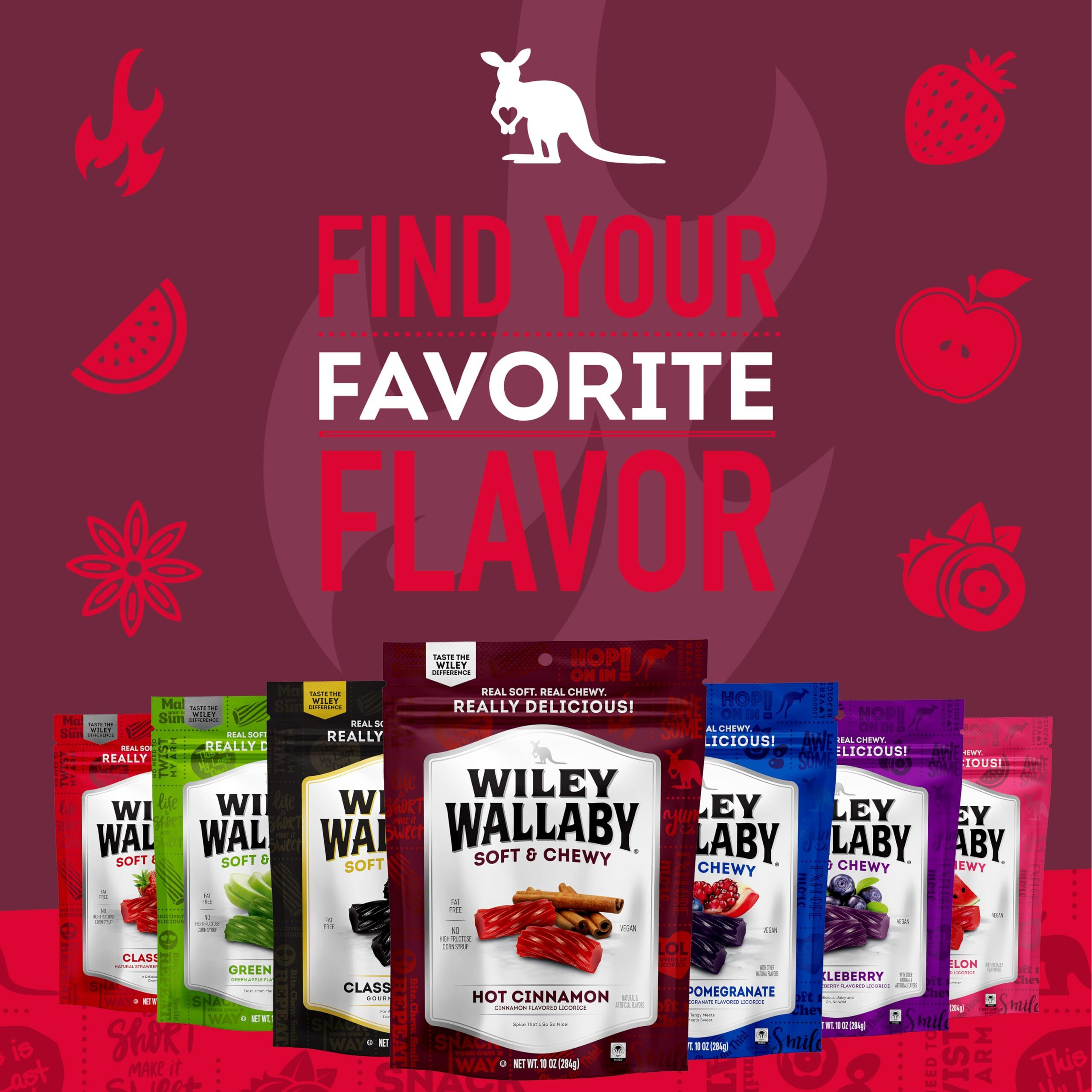 Wiley Wallaby Licorice 24 Ounce Classic Gourmet Soft & Chewy Australian Cinnamon Licorice Candy Twists, 3 Pack