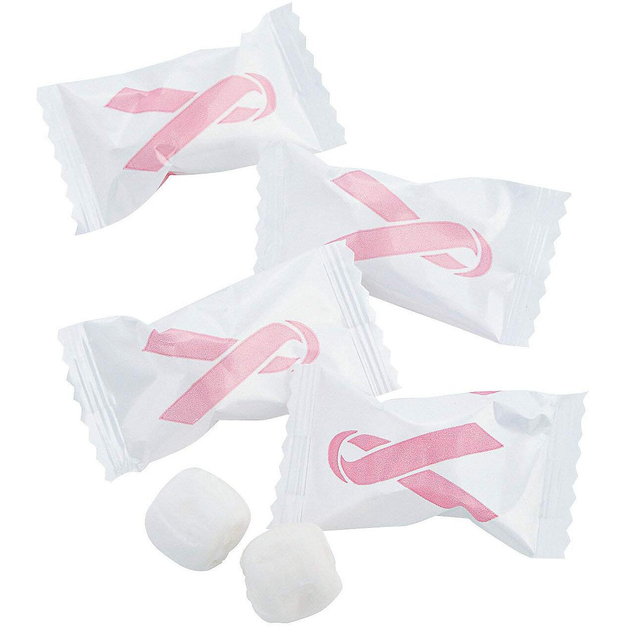 Pink Ribbon Awareness Buttermint Candy - 108 Individually Wrapped Pieces - Breast Cancer Awareness Candy Mints