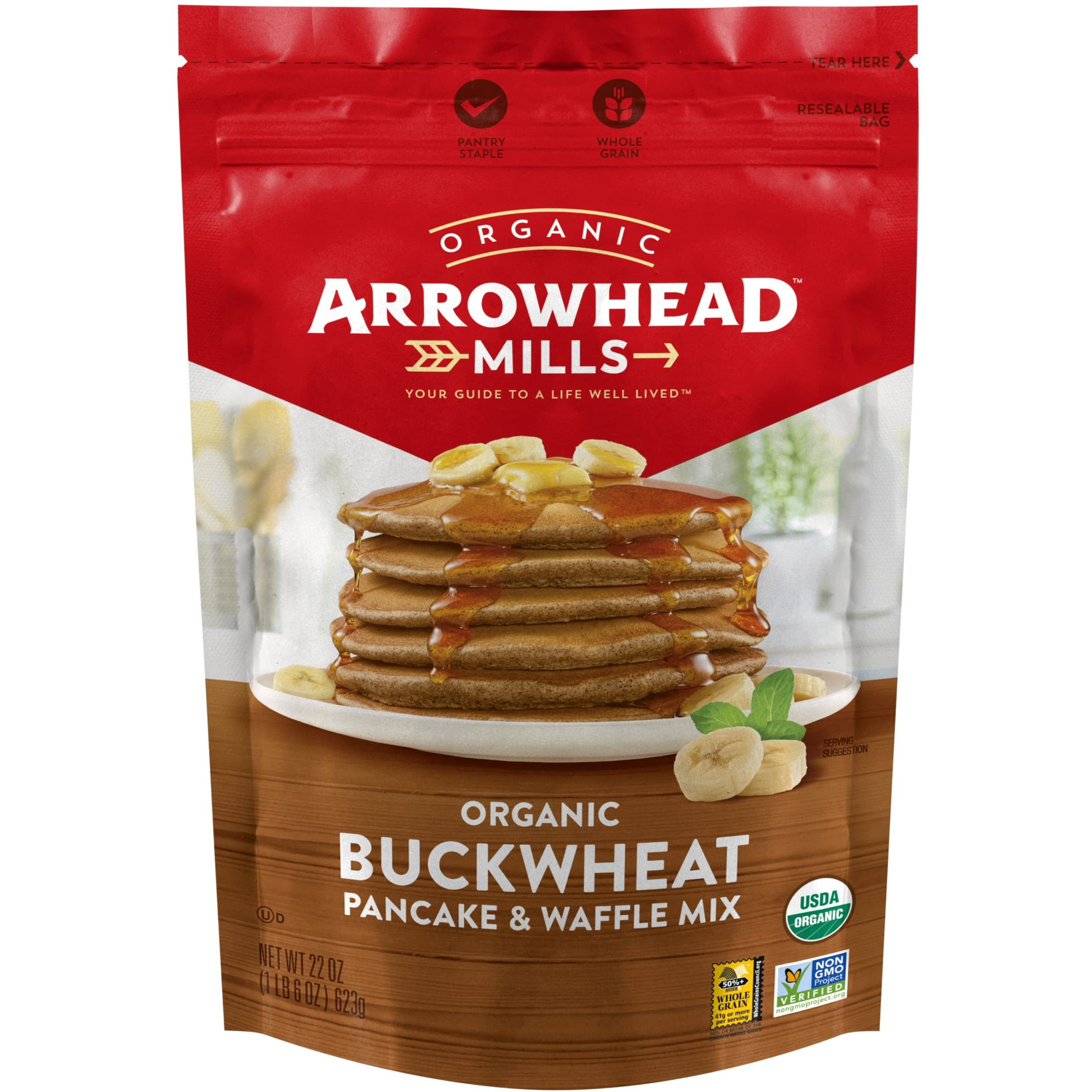 Arrowhead Mills Organic Buckwheat Pancake & Waffle Mix, 26 Ounce (Pack Of 6)