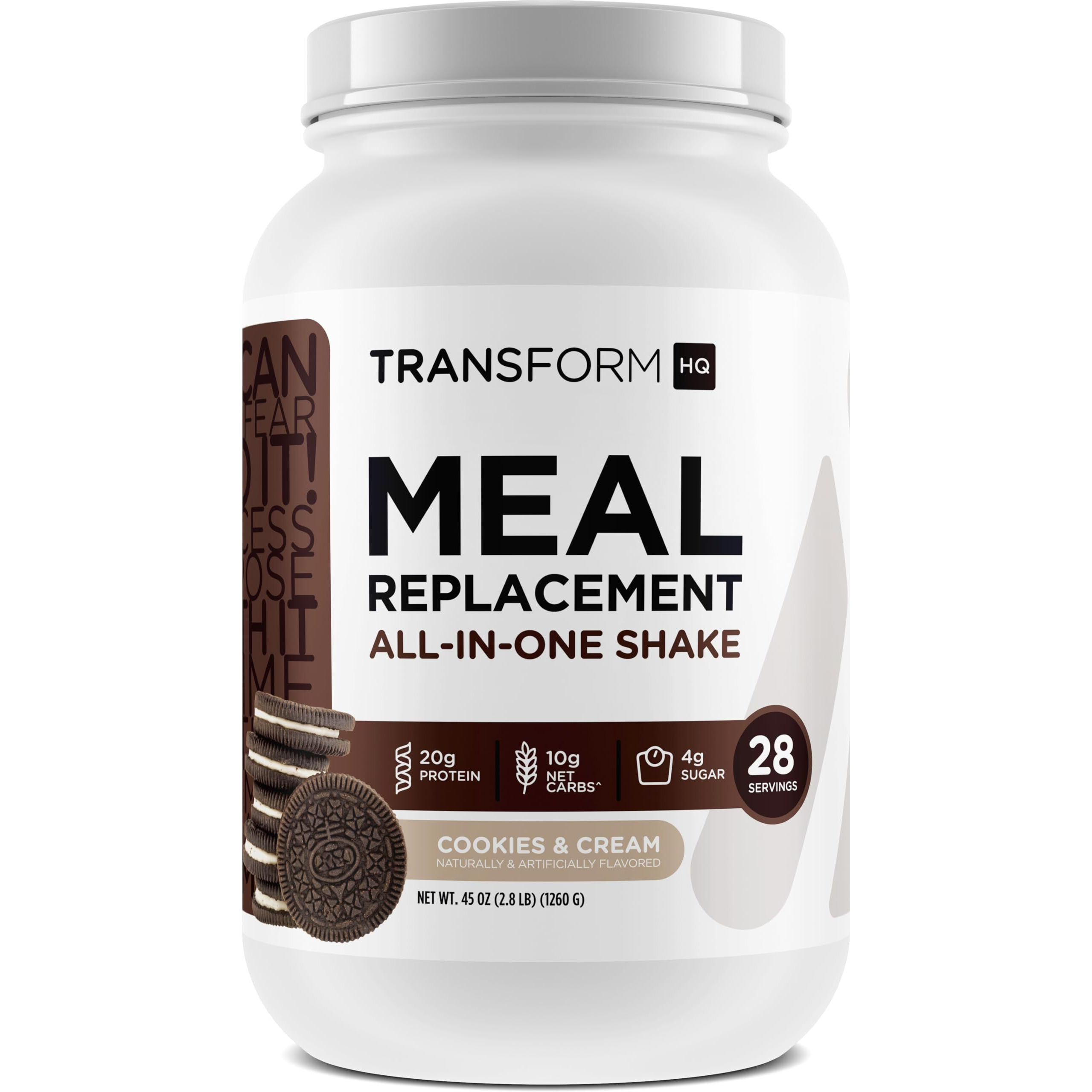 Transformhq Meal Replacement Shake Powder 28 Servings (Cookies & Cream) - Non-Gmo