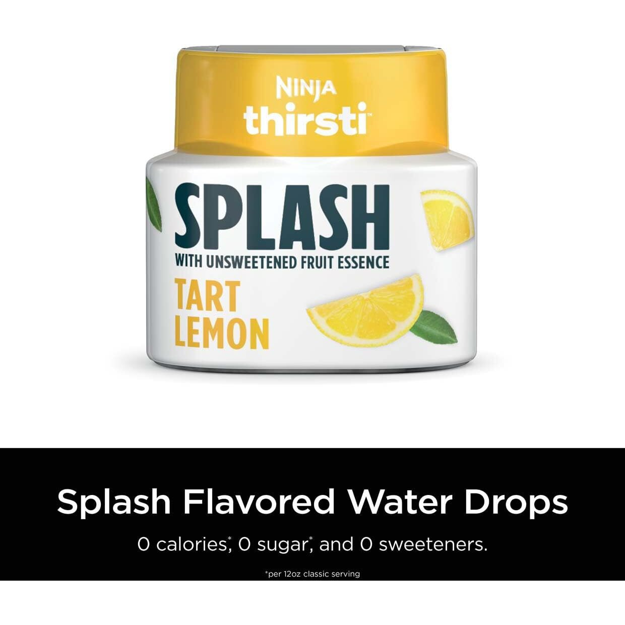 Ninja Thirsti Flavored Water Drops, Splash With Unsweetened Fruit Essence, Tart Lemon, 3 Pack, Zero Calories, Zero Sugar, Zero Sweeteners, 2.07 Fl Oz, Makes 20, 12Oz Drinks, Wcflemnam