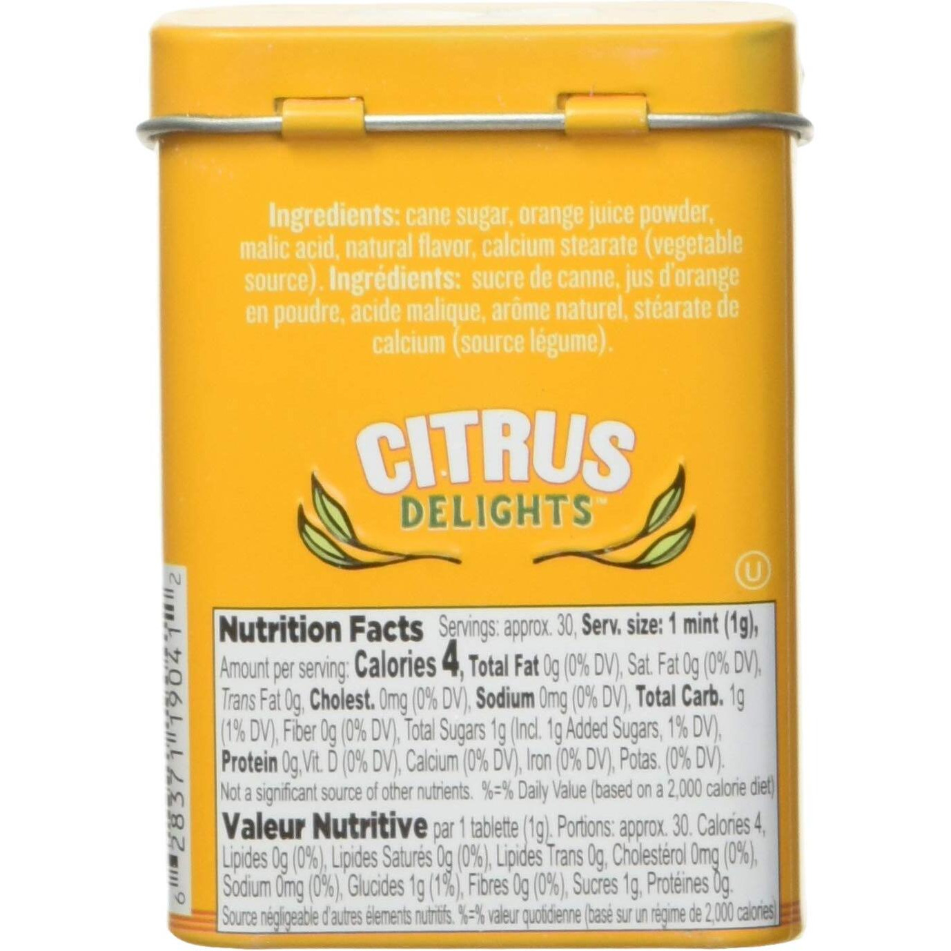 Citrus Delights Seville Orange Candy | Natural Ingredients, No Artificial Colors Or Flavors | Kosher Certified, Vegan, Gluten Free | Aspartame & Xylitol Free | 30 Count Tin (Pack Of 12)