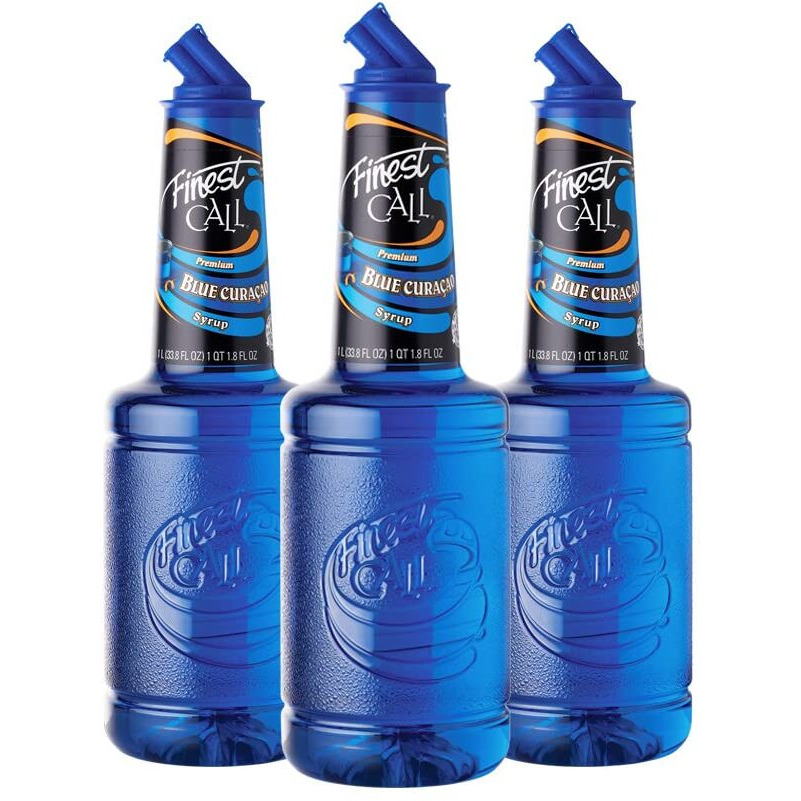 Finest Call Premium Blue Curacao Drink Mix, 1 Liter Bottle (33.8 Fl Oz), Pack Of 3
