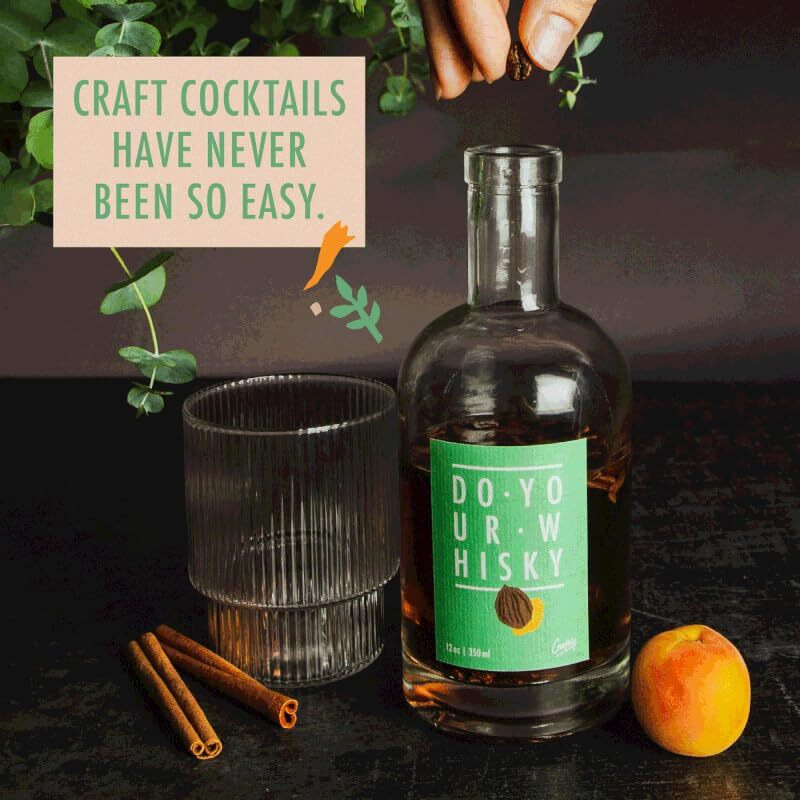 Whiskey Infusion Kit By Craftly | Citrus, Spice, Herbal Infusions For Homemade Cocktails | Diy Whiskey Kit | Unique Gift For Men & Women | Birthday Day Gift Idea For Him, Her
