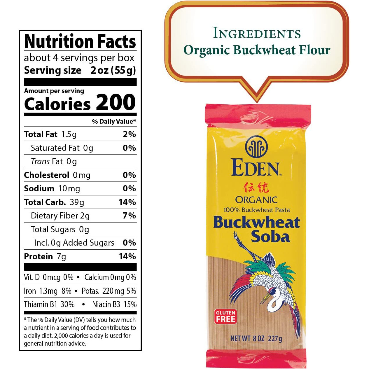 Eden 100% Buckwheat Soba Pasta, 8 Oz (3-Pack)