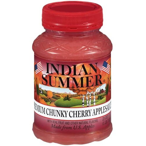 Indian Summer Chunky Cherry Applesauce, 23 Ounce (Pack Of 6)