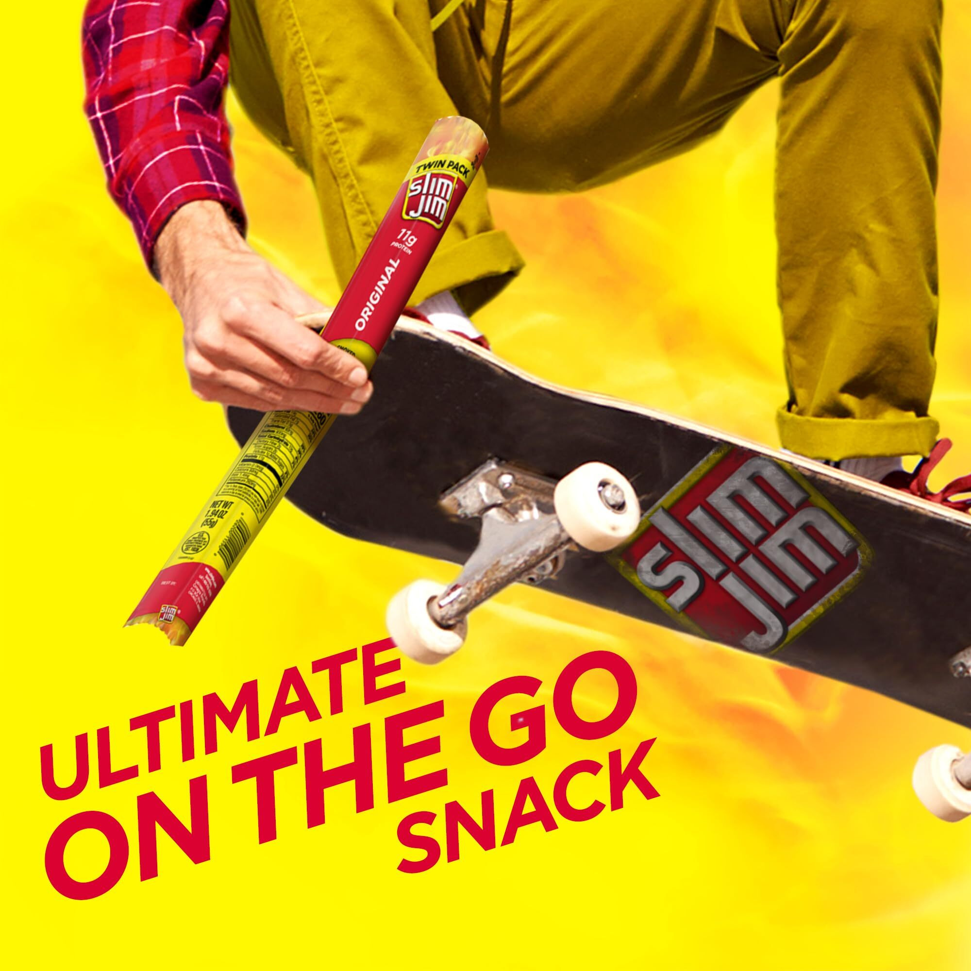 Slim Jim Twin Pack Snack-Sized Smoked Meat Stick, Original Flavor, 1.94 Oz. 24-Count