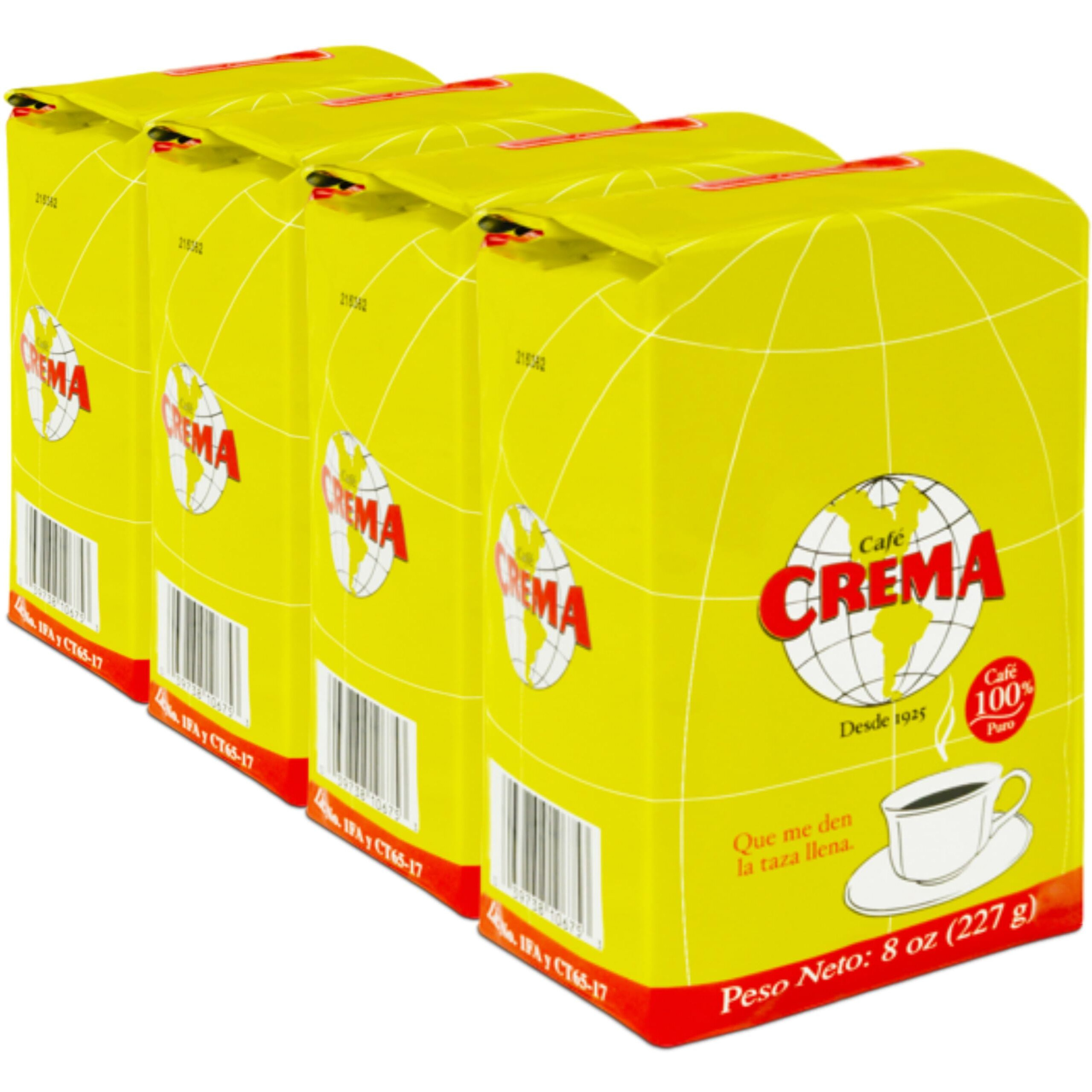 Cafe Crema Medium Roast Ground Coffee From Puerto Rico, 8 Ounce (Pack Of 4)