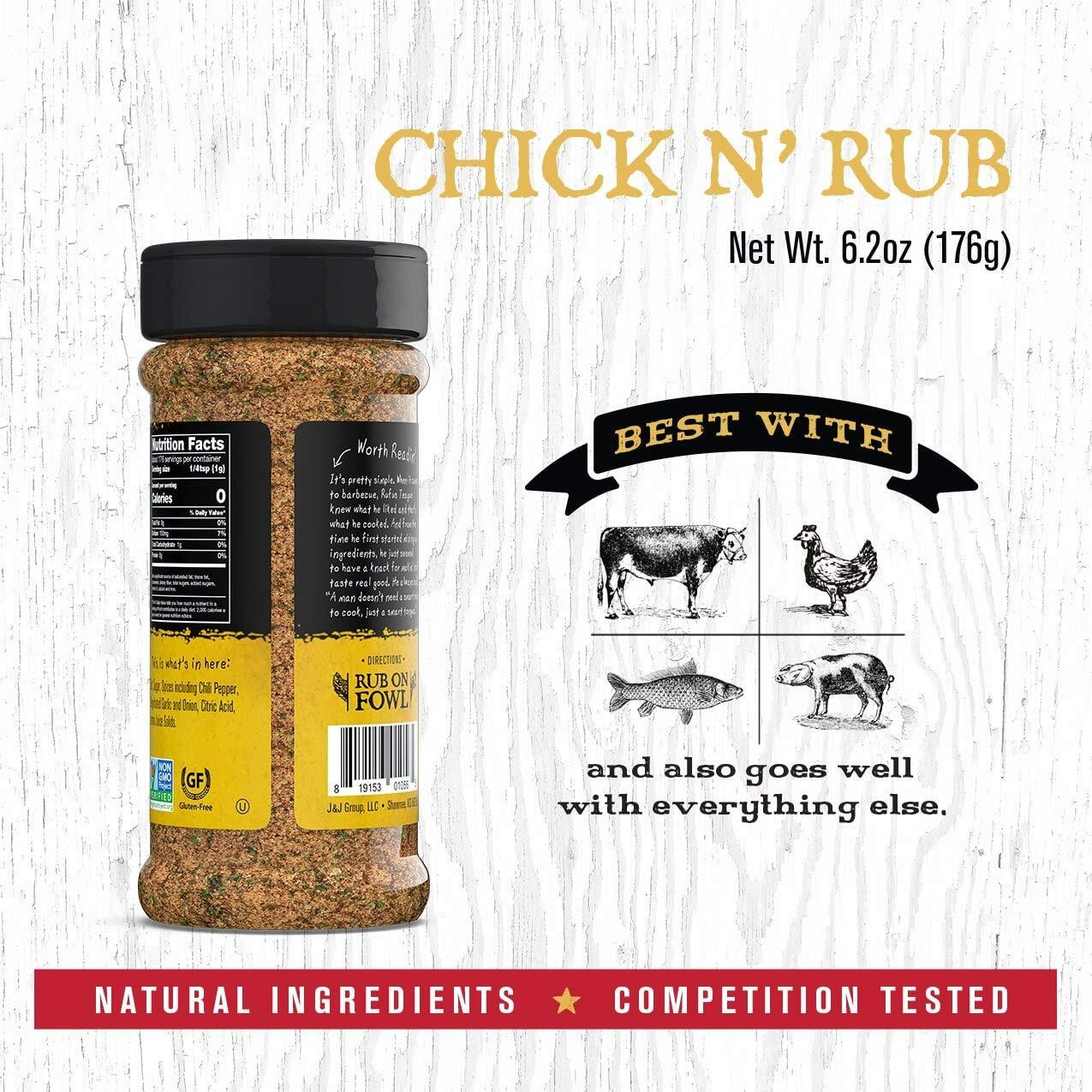 Rufus Teague - Chick N' Rub - Premium Bbq Rub - 6.2Oz Bottles - 2 Pack