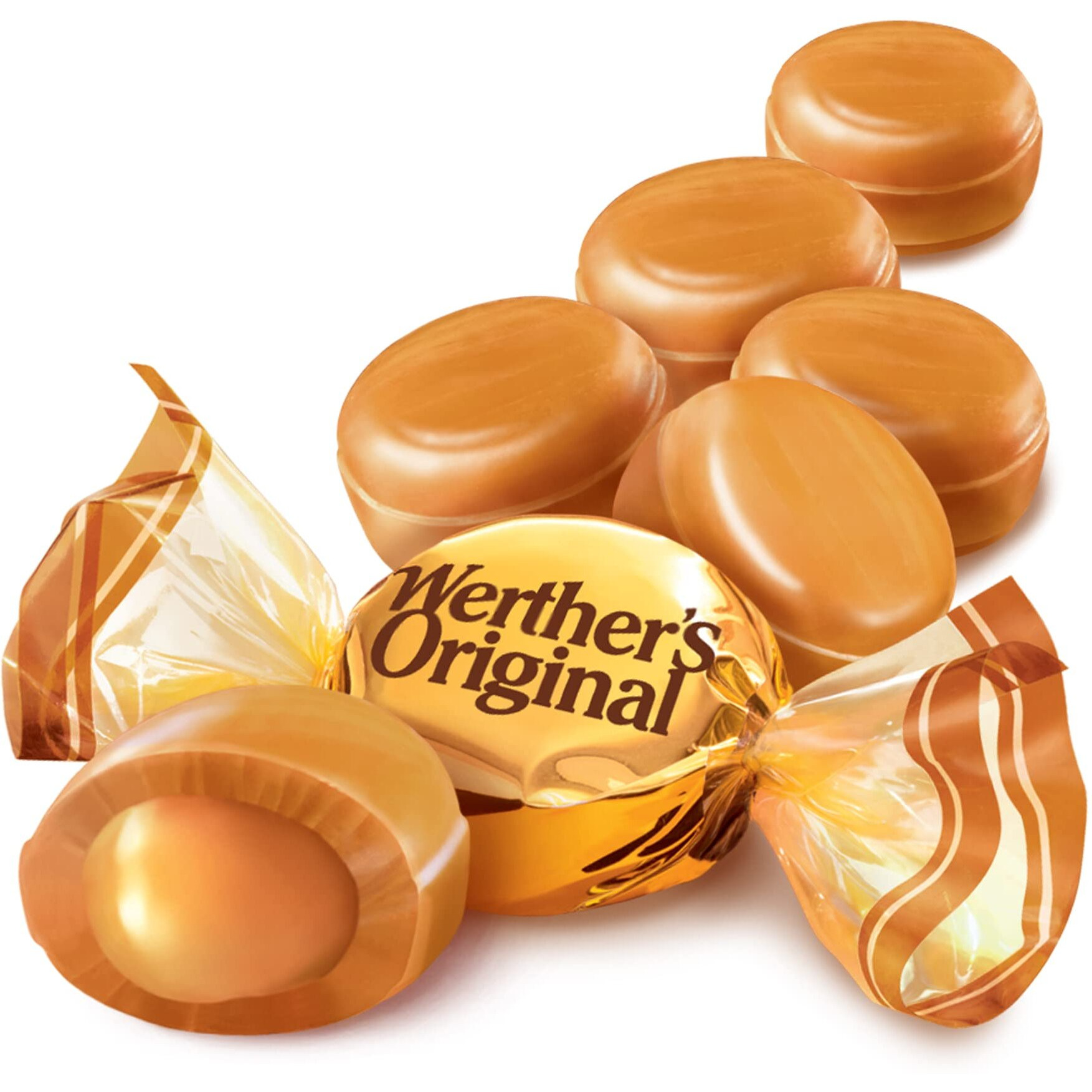 Werther's Original Creamy Caramel Filled Candy, 2.65 Oz Bags (Pack Of 12)