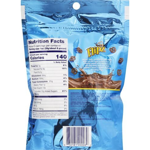 Flipz Milk Chocolate Covered Pretzels, 5 Oz, 3 Pk