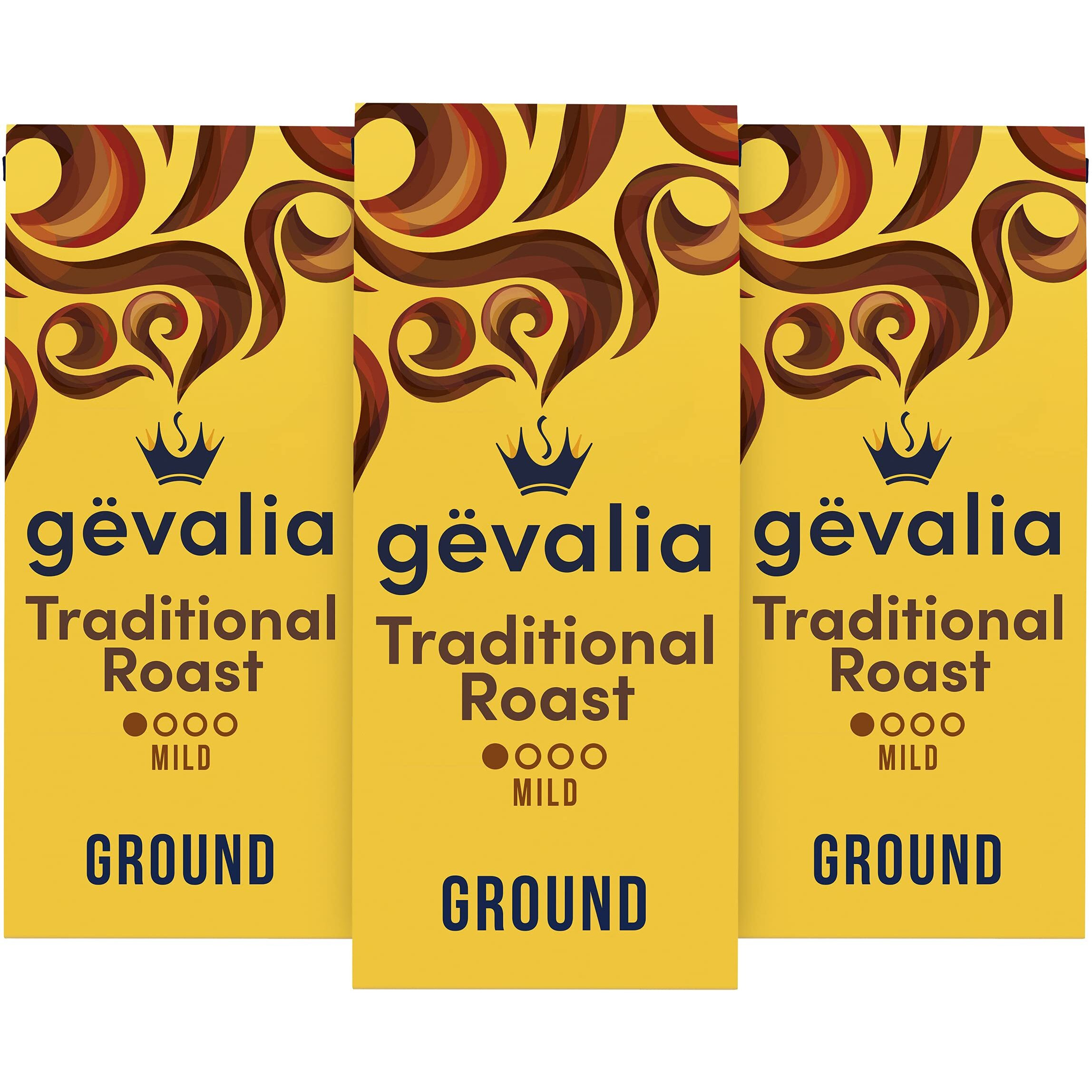 Gevalia Traditional Roast Ground Coffee (12 Oz Bags, Pack Of 3)