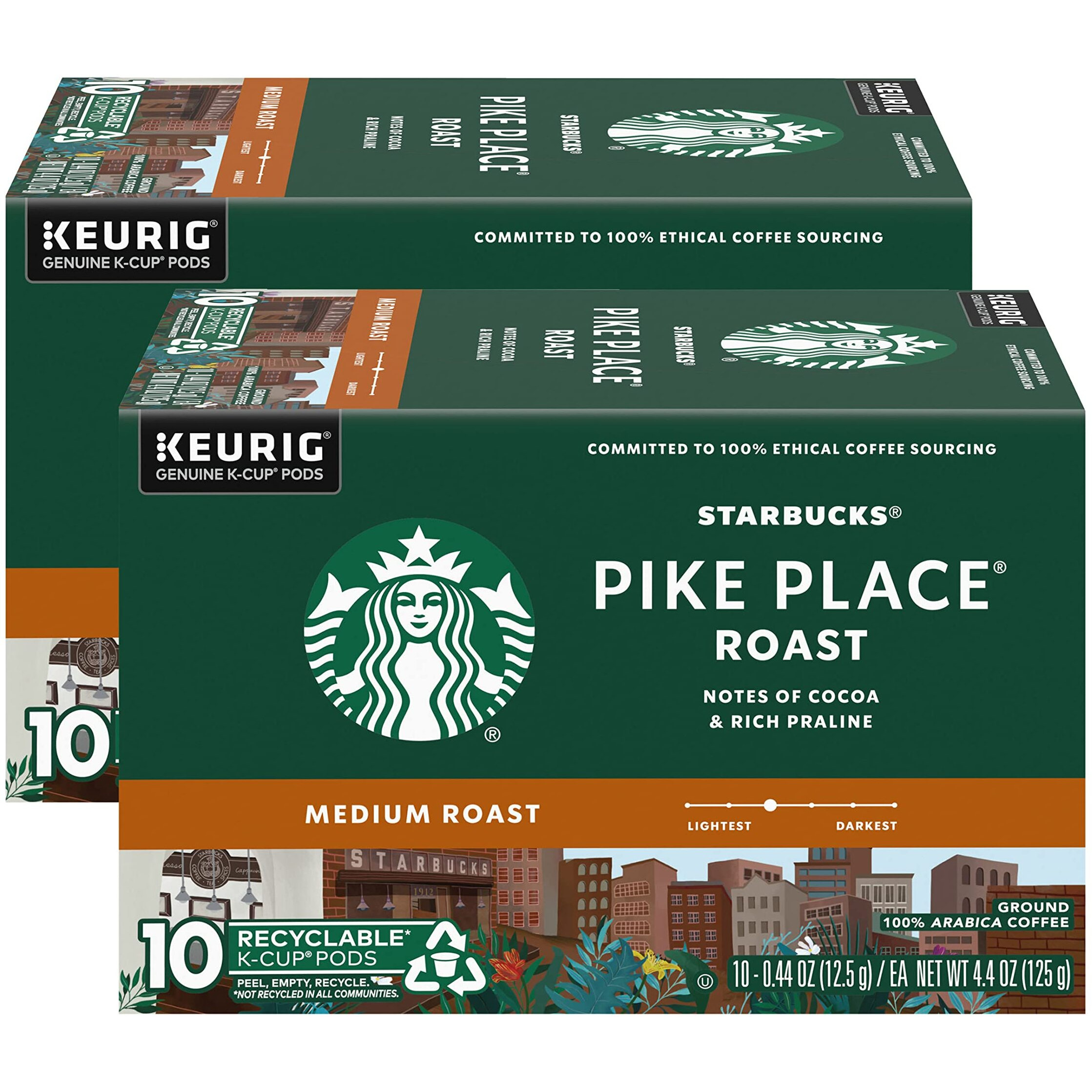 Starbucks Pike Place Roast Medium Keurig K-Cups - 0.44 Oz - 10 Ct - 2 Pk