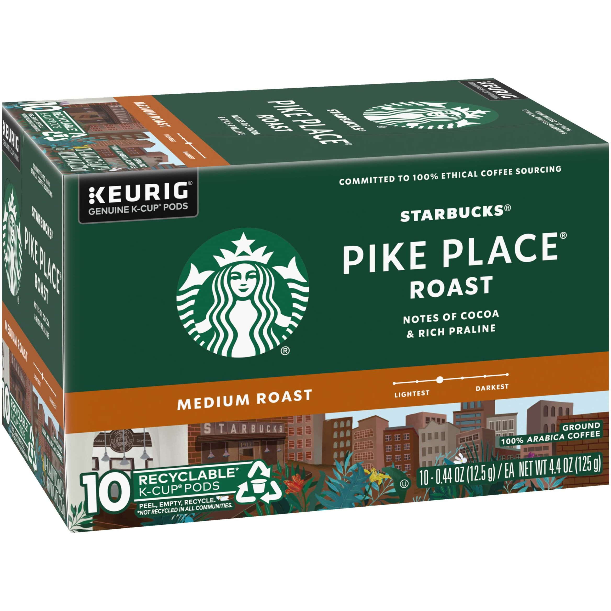 Starbucks Pike Place Roast Medium Keurig K-Cups - 0.44 Oz - 10 Ct - 2 Pk