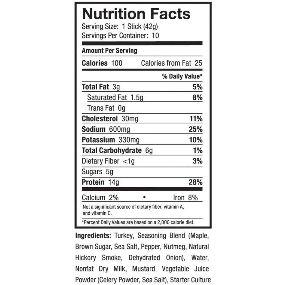 Ostrim Turkey Jerky Snack Sticks-Maple Brown Sugar, 1.5 Oz (Pack Of 10)