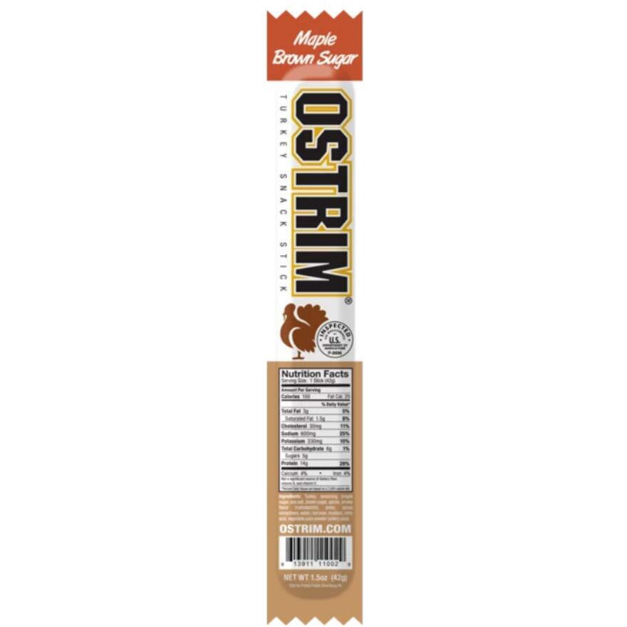 Ostrim Turkey Jerky Snack Sticks-Maple Brown Sugar, 1.5 Oz (Pack Of 10)