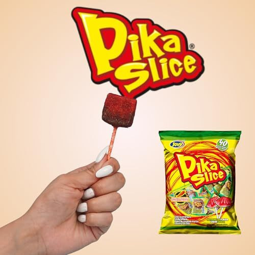Jovy Pika Slice Watermelon Chili Lollipops - Unique Sweet And Spicy Treats, 40 Pieces