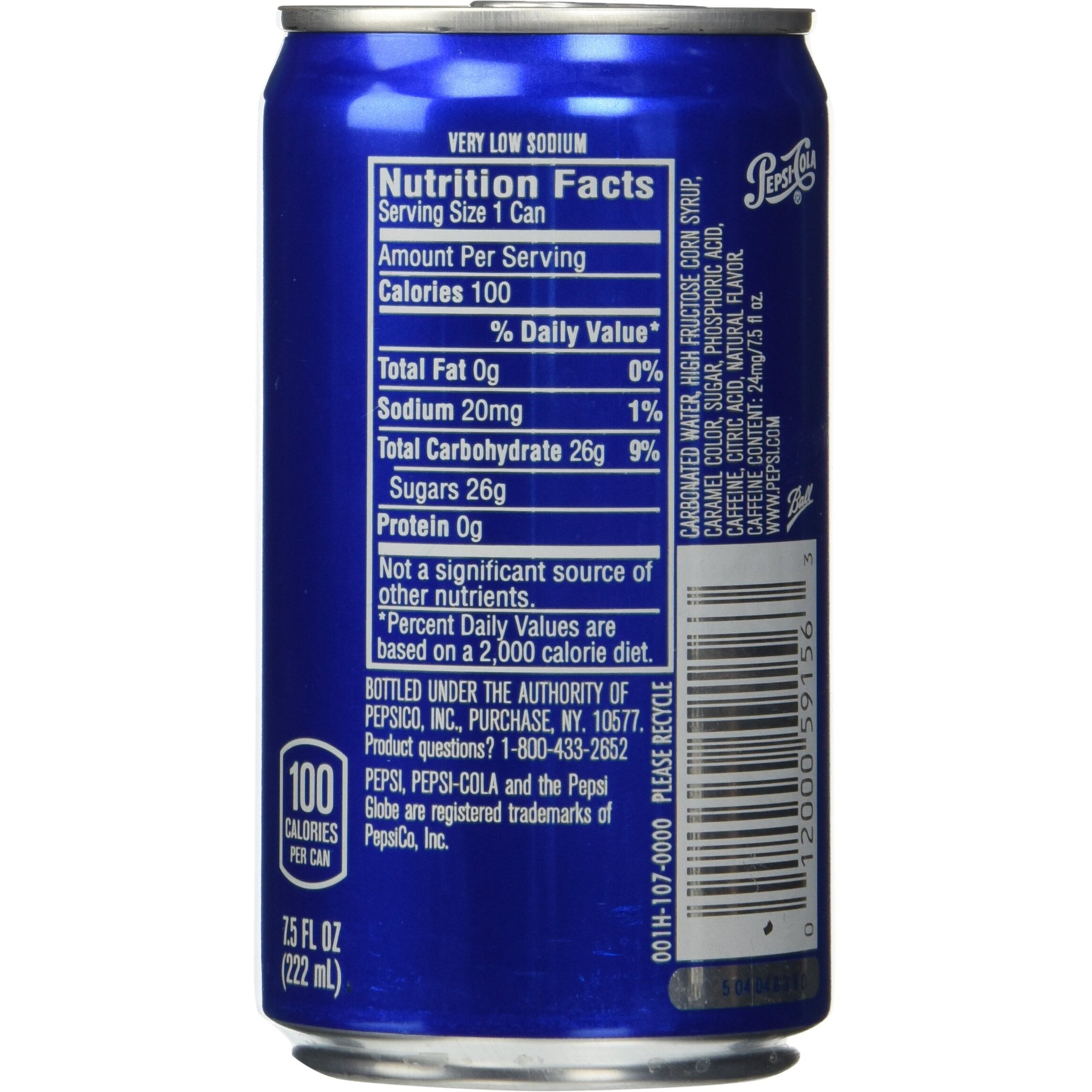 Pepsi Cola Soda 7.5Oz Mini Cans 3/8 Packs (24 Cans)