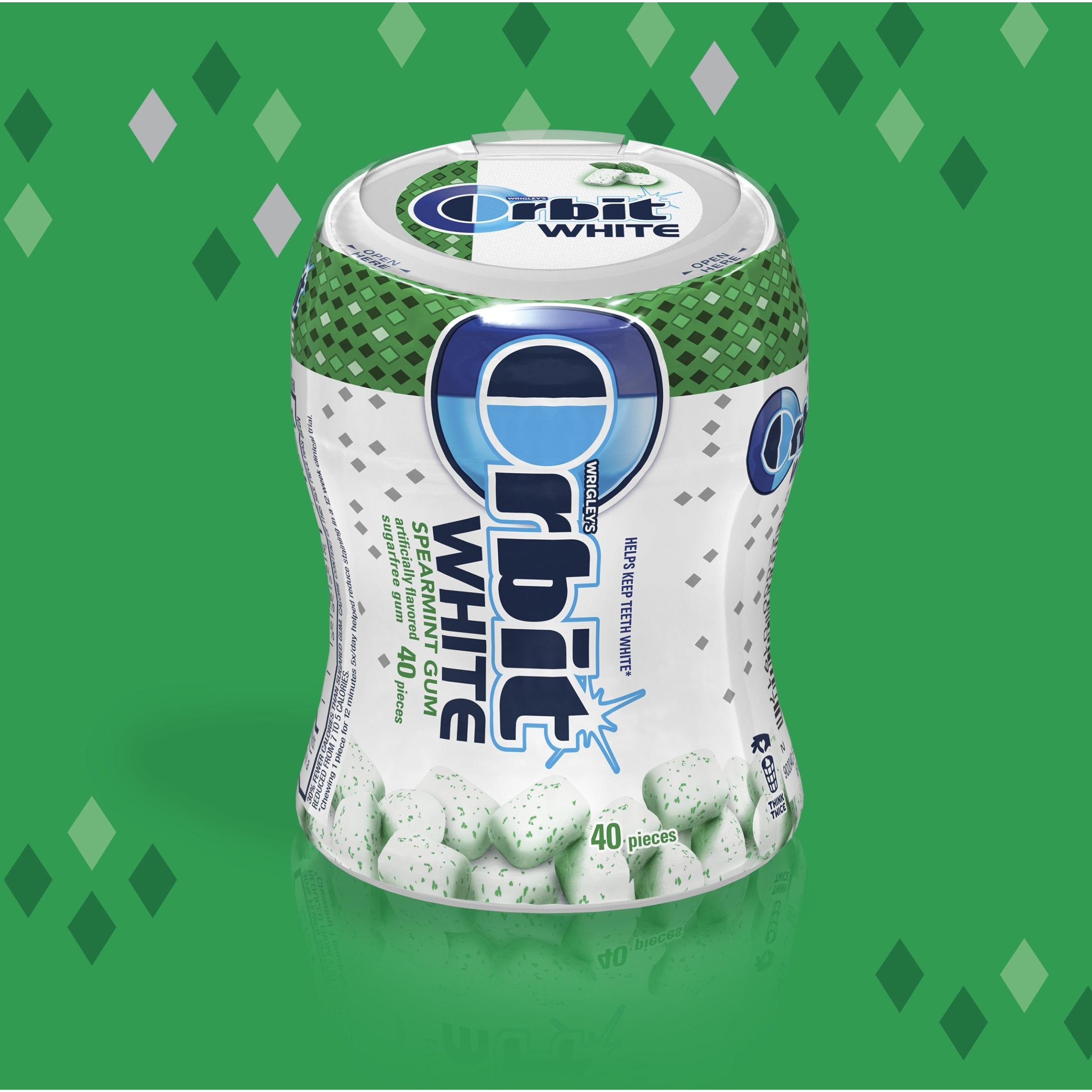 Orbit White Spearmint Sugar Free Chewing Gum, 40 Count (Pack Of 6)