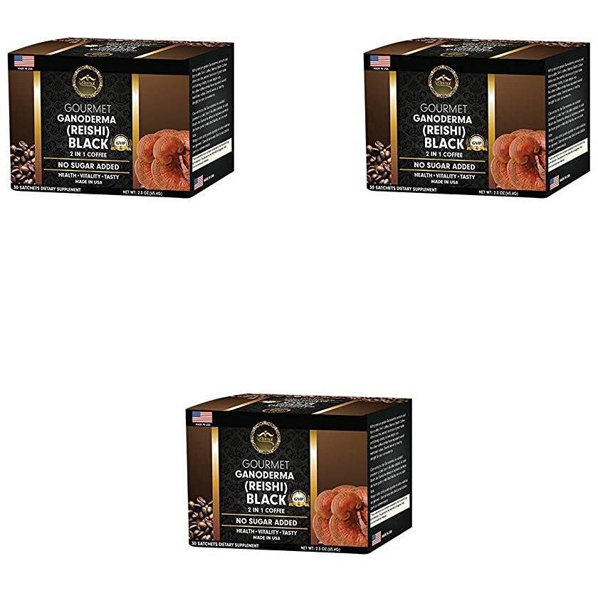 Eternal Gourmet Ganoderma (Reishi) Black Coffee 2 In1 Made In Usa Cafe Negro Con Ganoderma Eternal Pack Of 3