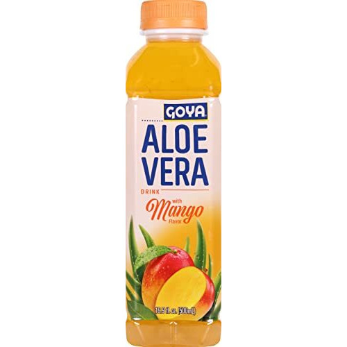 Goya Foods Aloe Vera Drink With Mango Flavor, 16.9 Fl Oz (Pack Of 12)