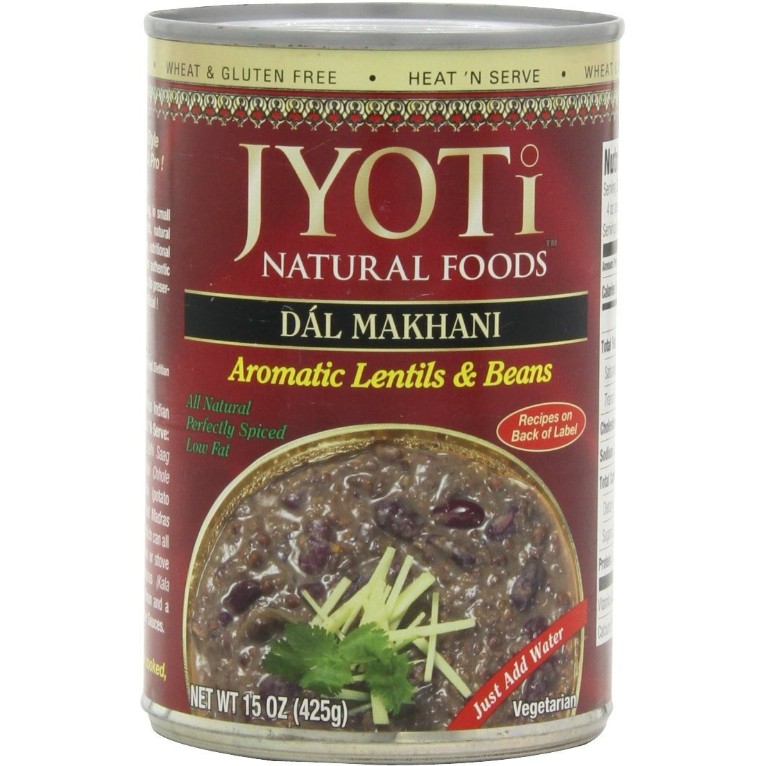 Jyoti Dal Makhani, 12 Cans Of 15 Oz Each, All Natural, Product Of Usa, Gluten Free, Vegetarian, Non Gmo, Bpa Free Cans