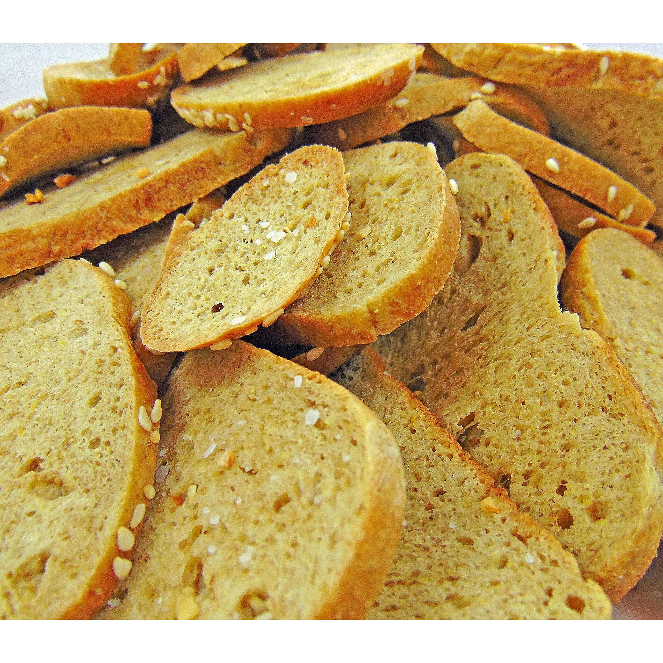 Low Carb Sea Salt And Garlic Bagel Chips - Fresh Baked - Lc Foods - All Natural - No Sugar - High Protein - Diabetic Friendly - Low Carb Bagel Chips